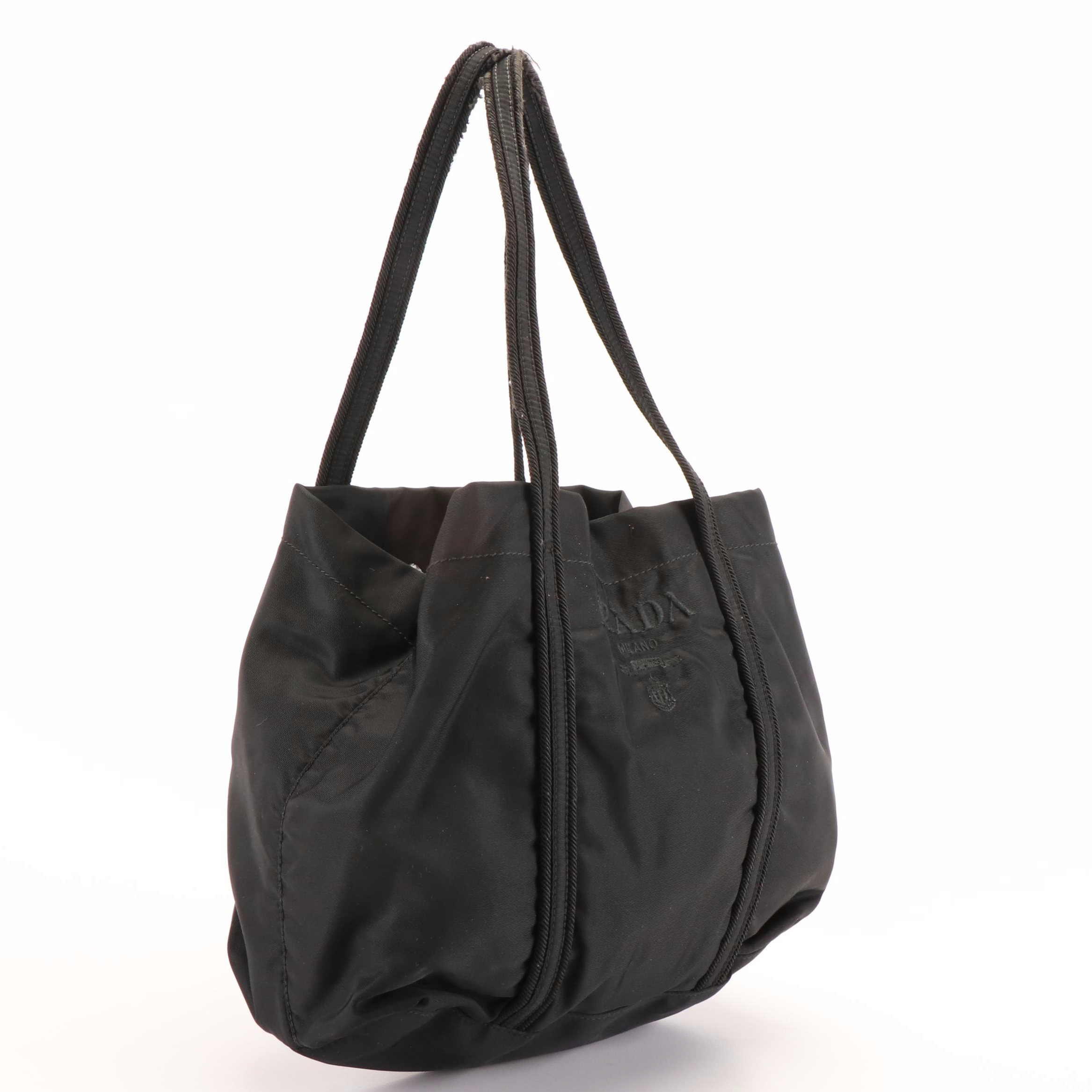 Prada Embroidered Logo Tessuto Nylon Tote Bag