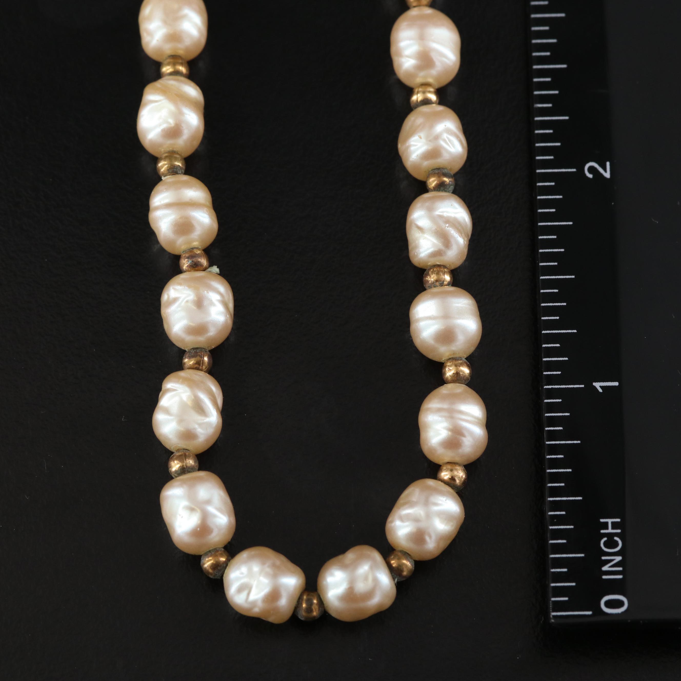 Chanel Glass Pearl Rope Length Necklace, 1981