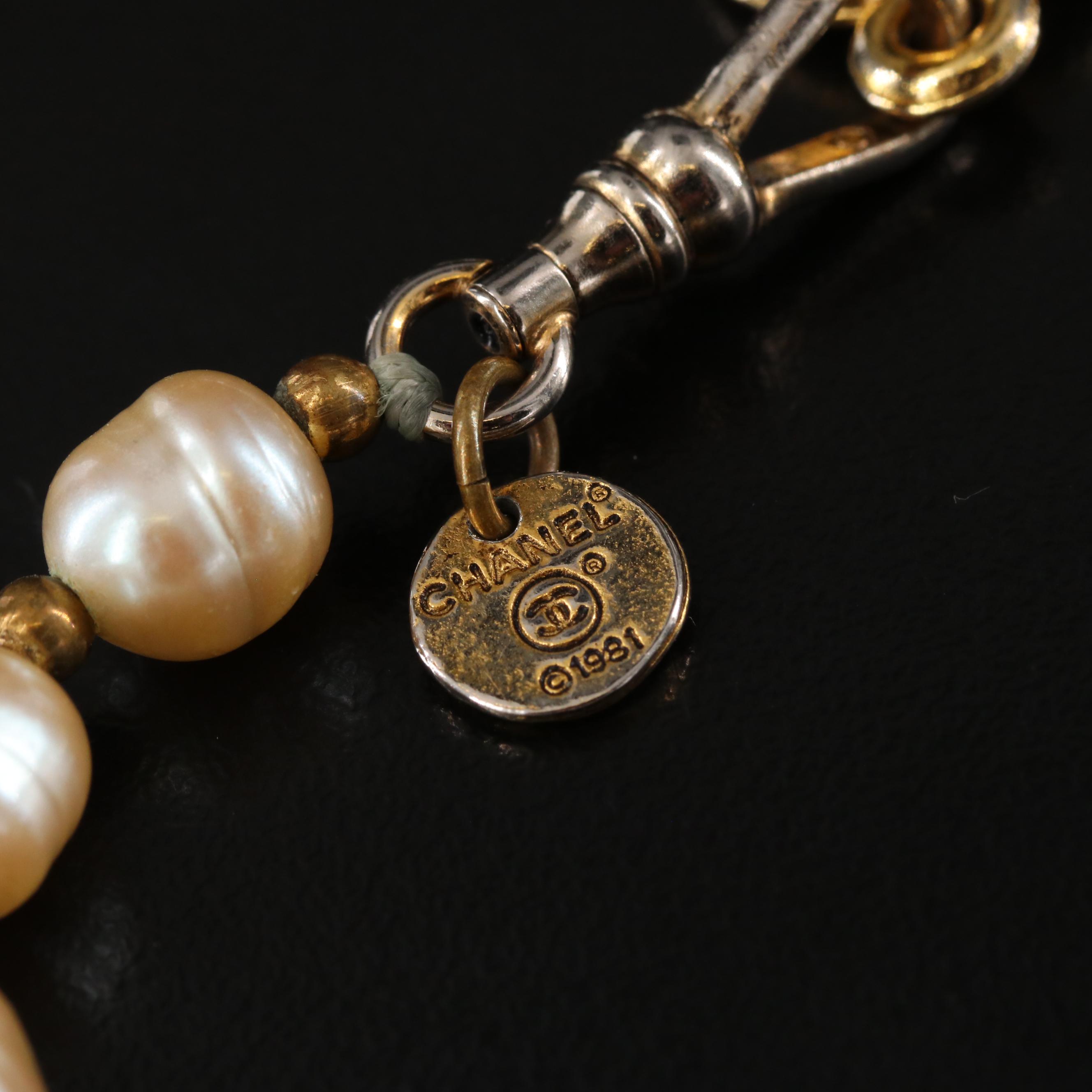 Chanel Glass Pearl Rope Length Necklace, 1981