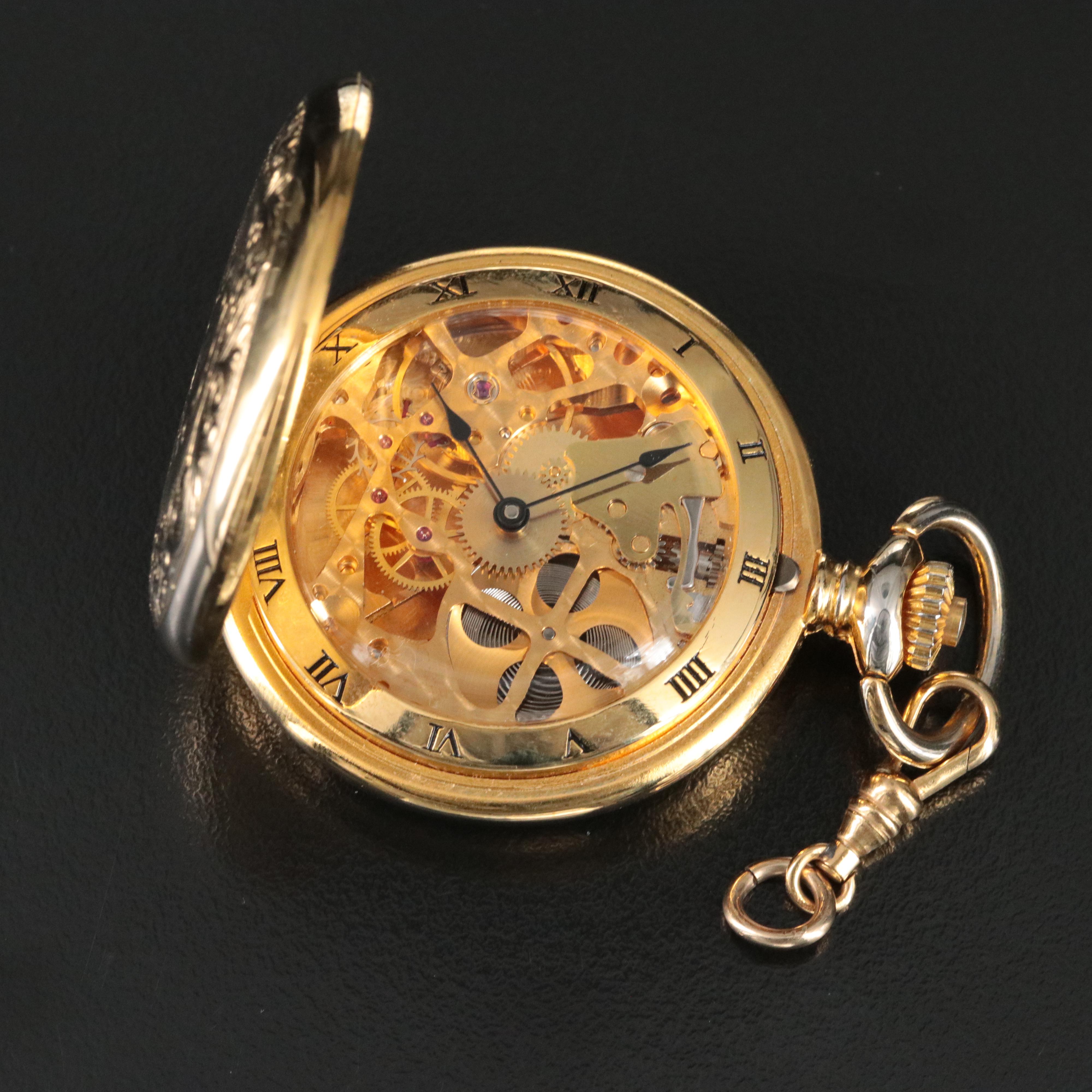Skeletonized Mechanical Swiss Pocket Watch
