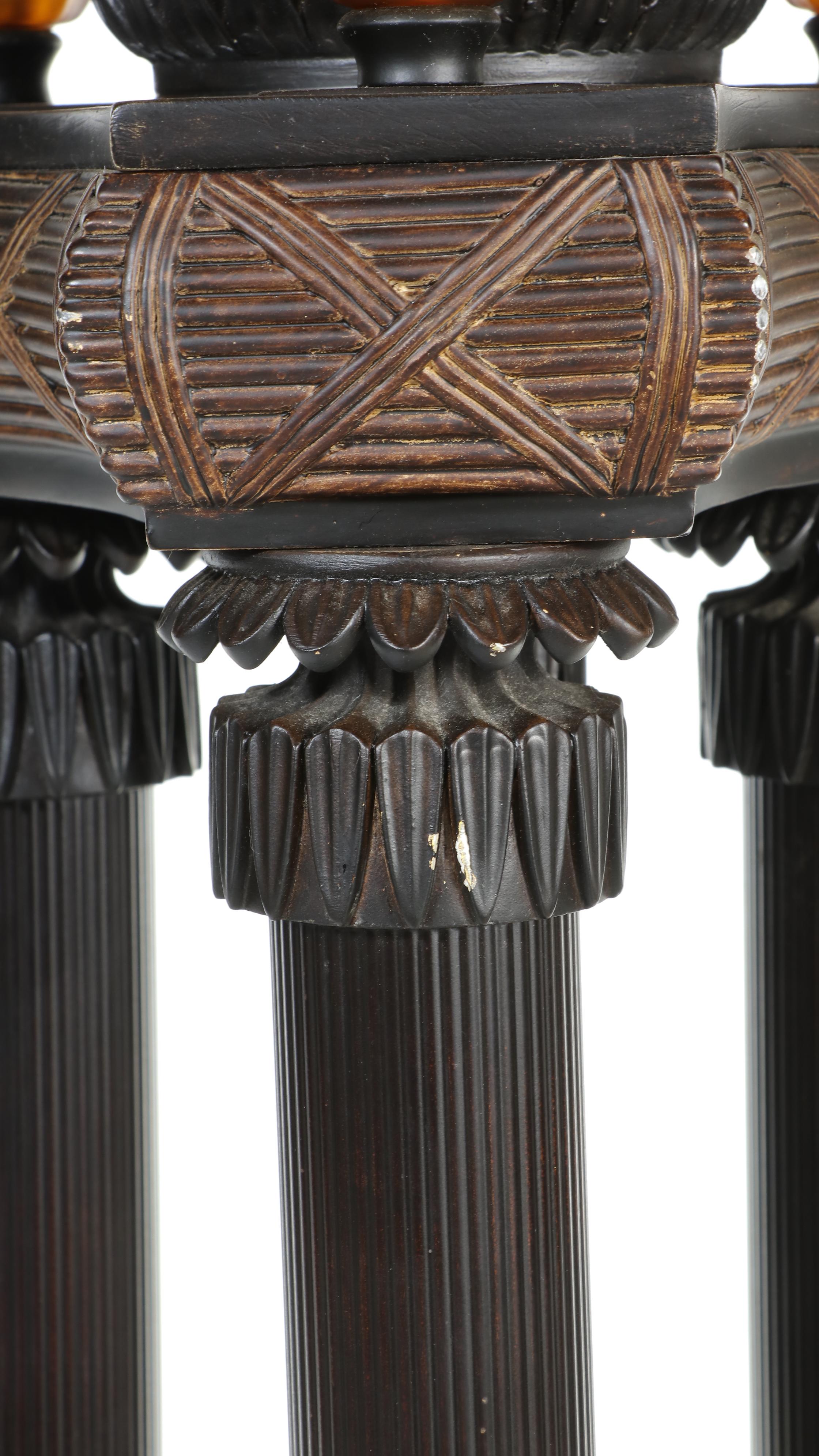 Cheyenne Industries Torchère Floor Lamps Pair with Amber Shades, c. 2003