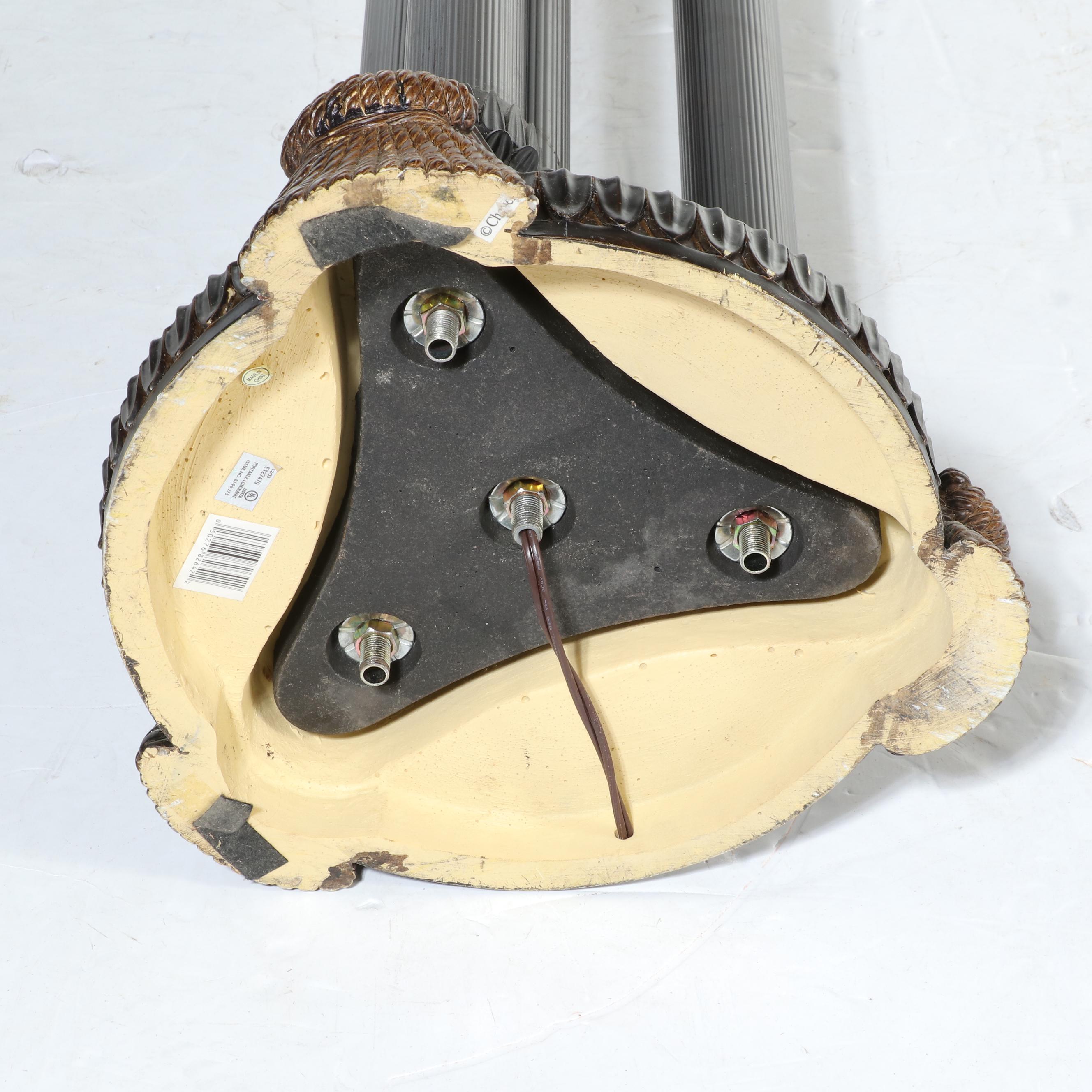 Cheyenne Industries Torchère Floor Lamps Pair with Amber Shades, c. 2003