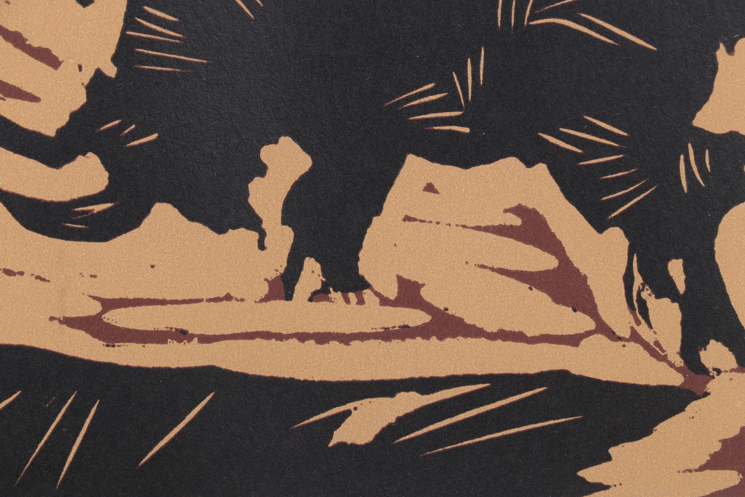 Pablo Picasso Linoleum Cut "The Banderillas," 1962