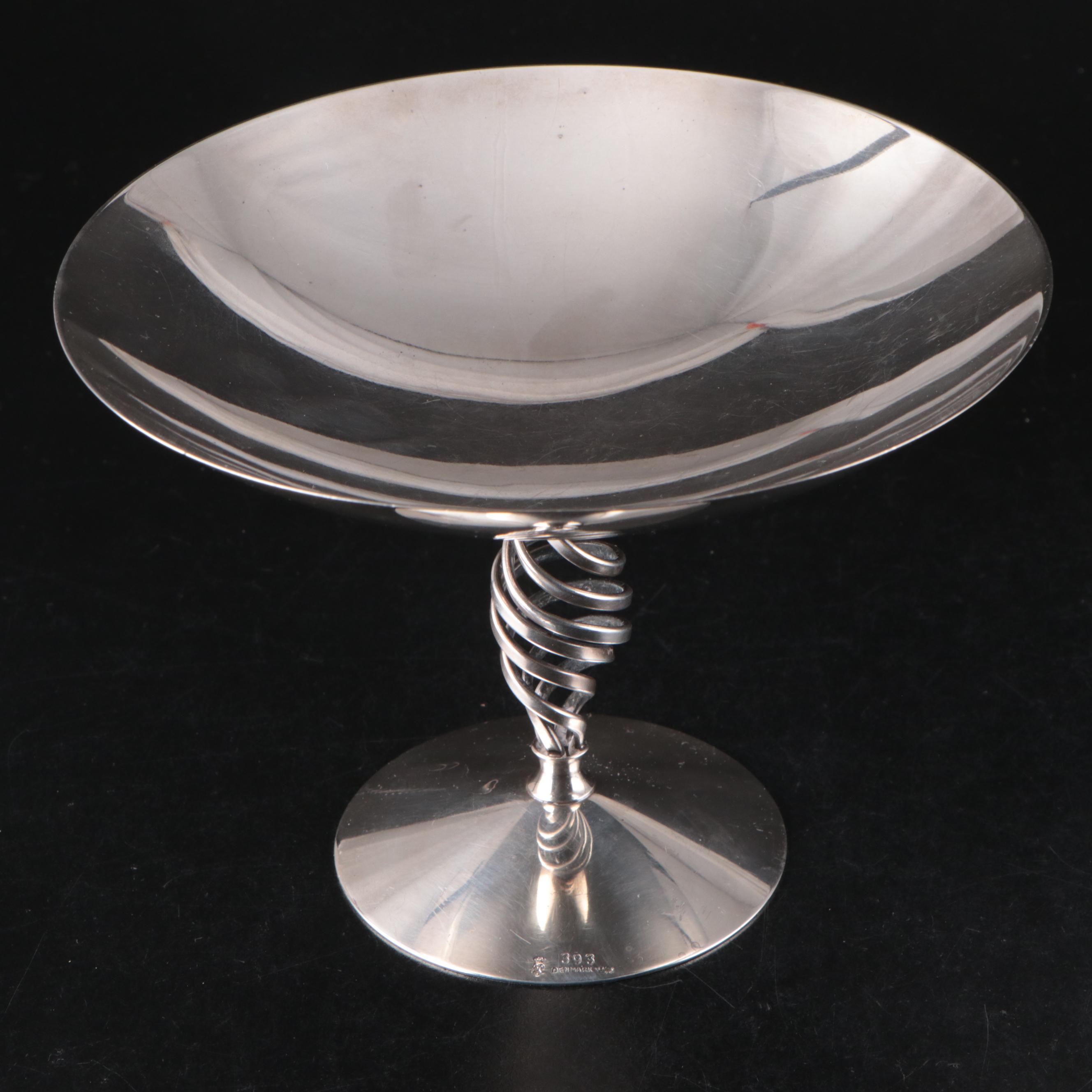 Danish Silver Plate Open Twist Stem Compote