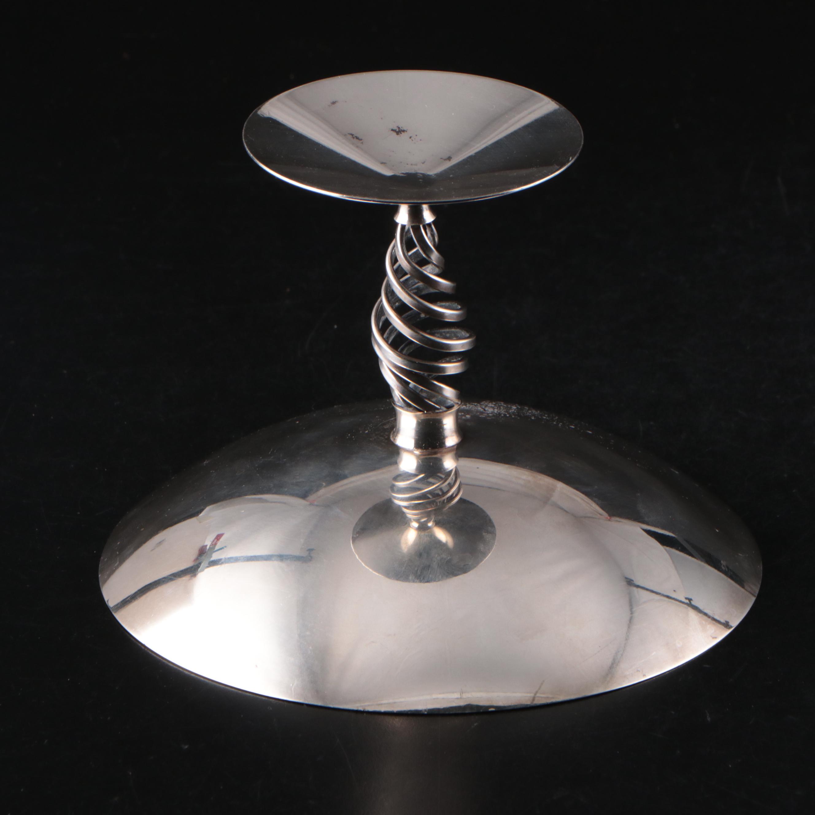 Danish Silver Plate Open Twist Stem Compote