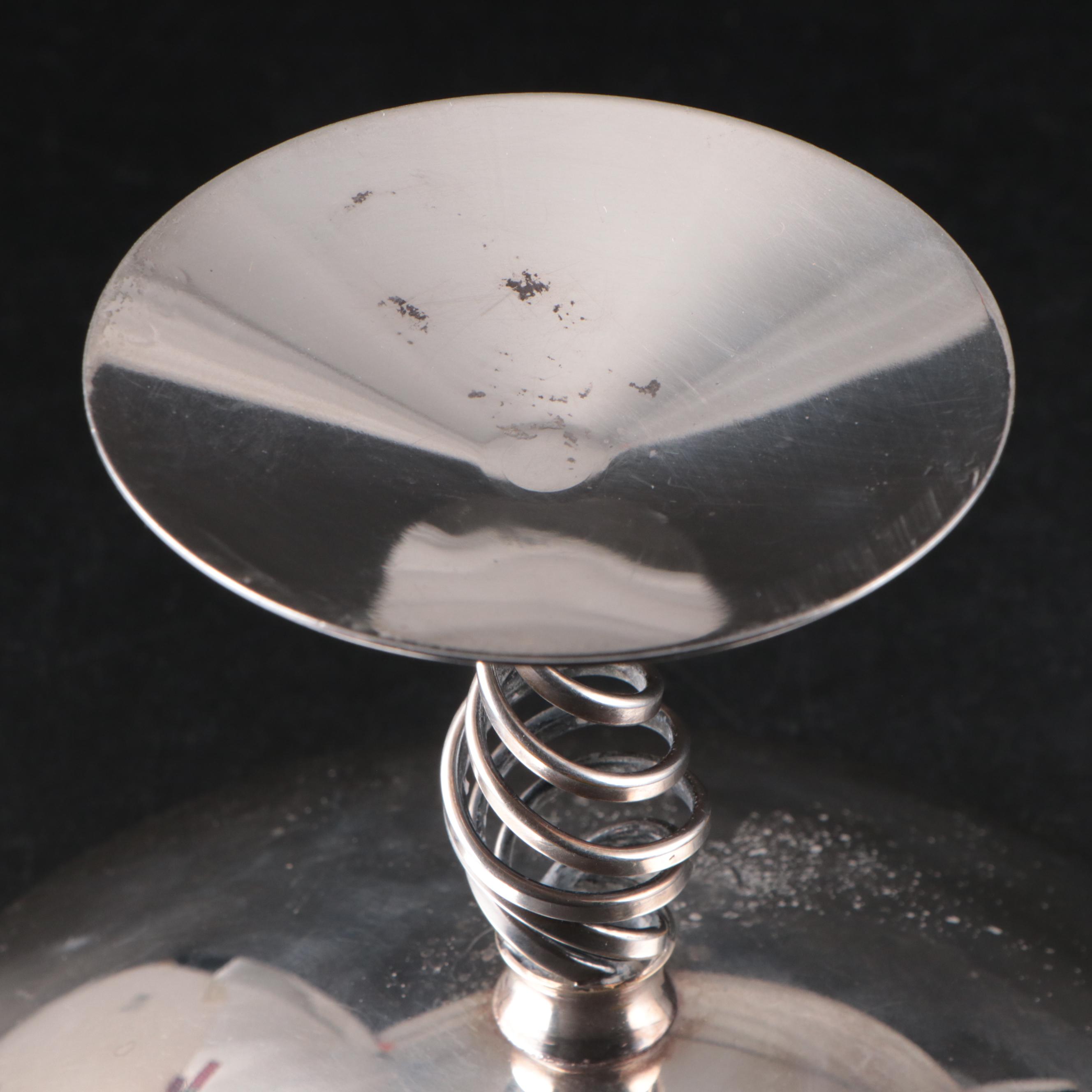 Danish Silver Plate Open Twist Stem Compote