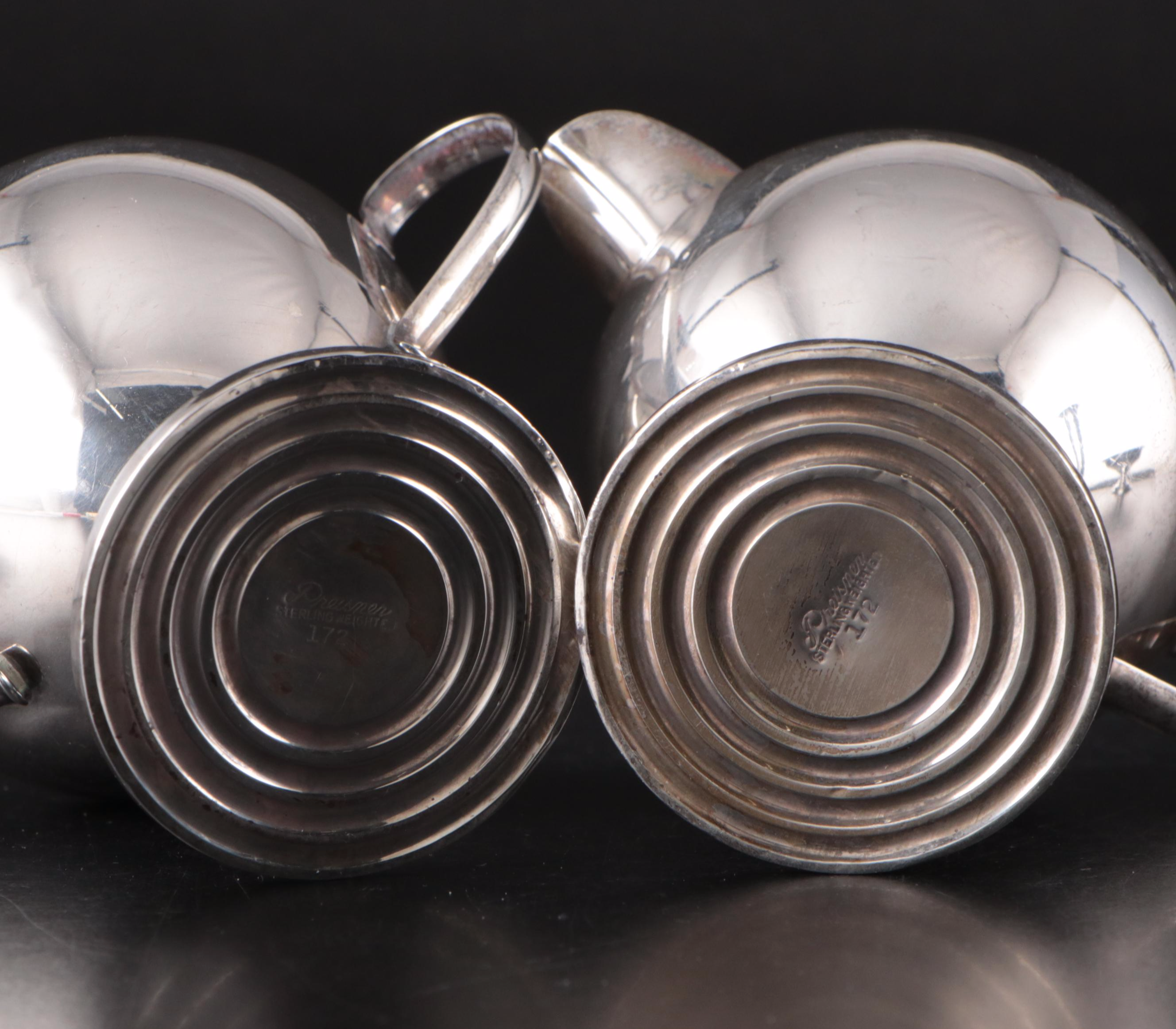 Preisner Sterling Silver Creamer and Sugar with Other Sterling Home Accessories