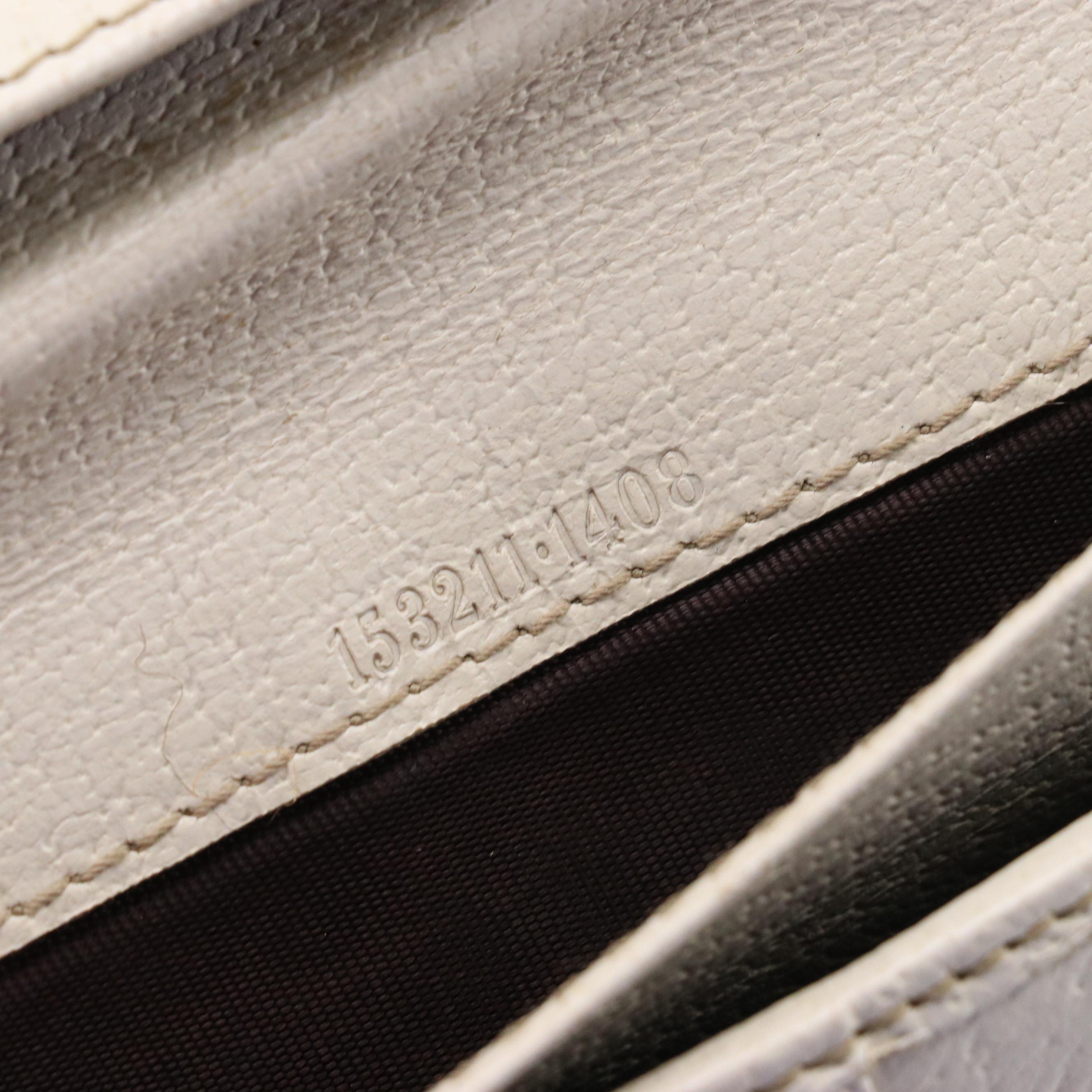 Gucci Long Wallet in Brown Monogram Canvas and White Leather