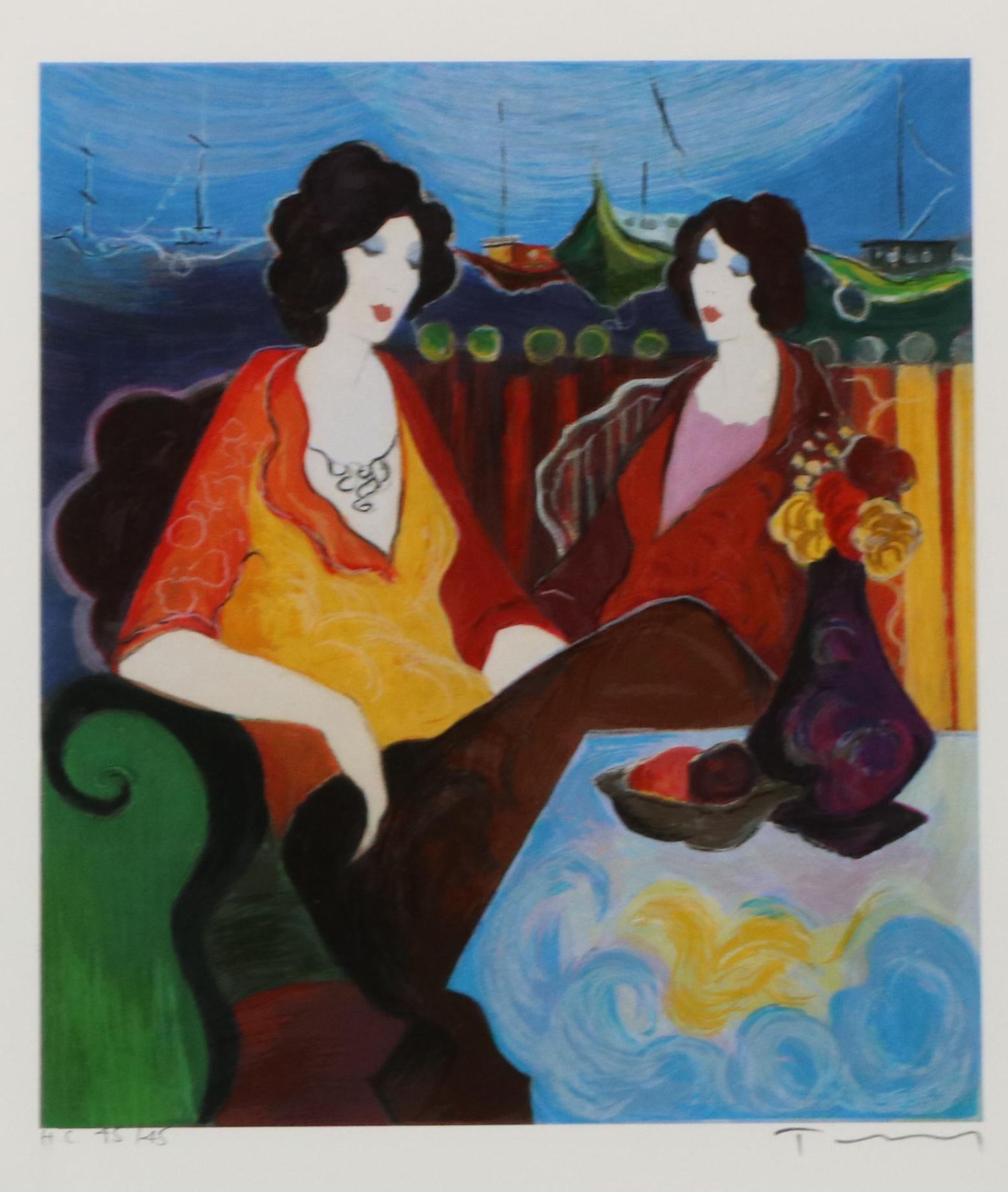 Itzak Tarkay Seriolithograph "Peaceful Moments II," HC Edition 45/45