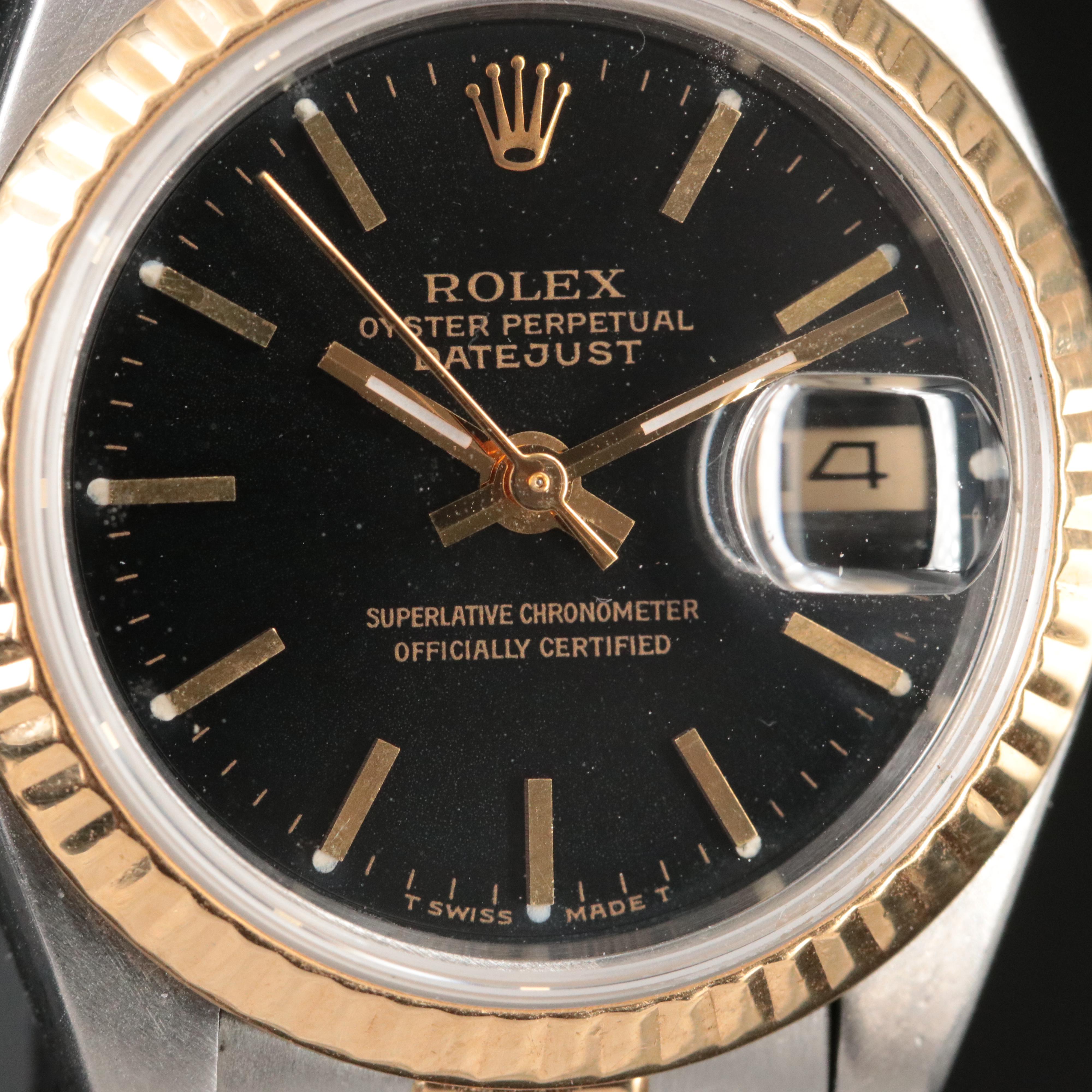 1991 Rolex Black Dial Oyster Perpetual Datejust Watch