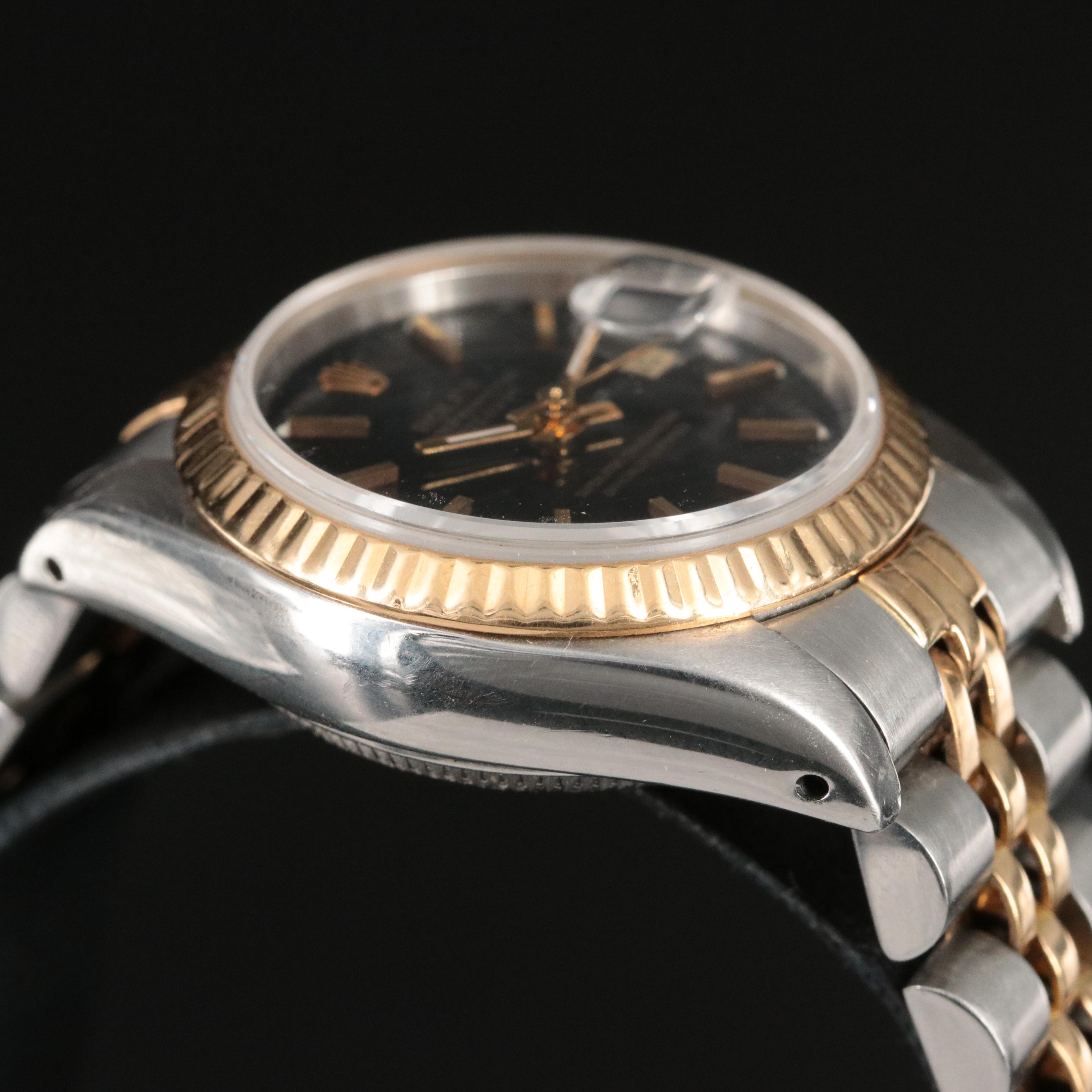 1991 Rolex Black Dial Oyster Perpetual Datejust Watch