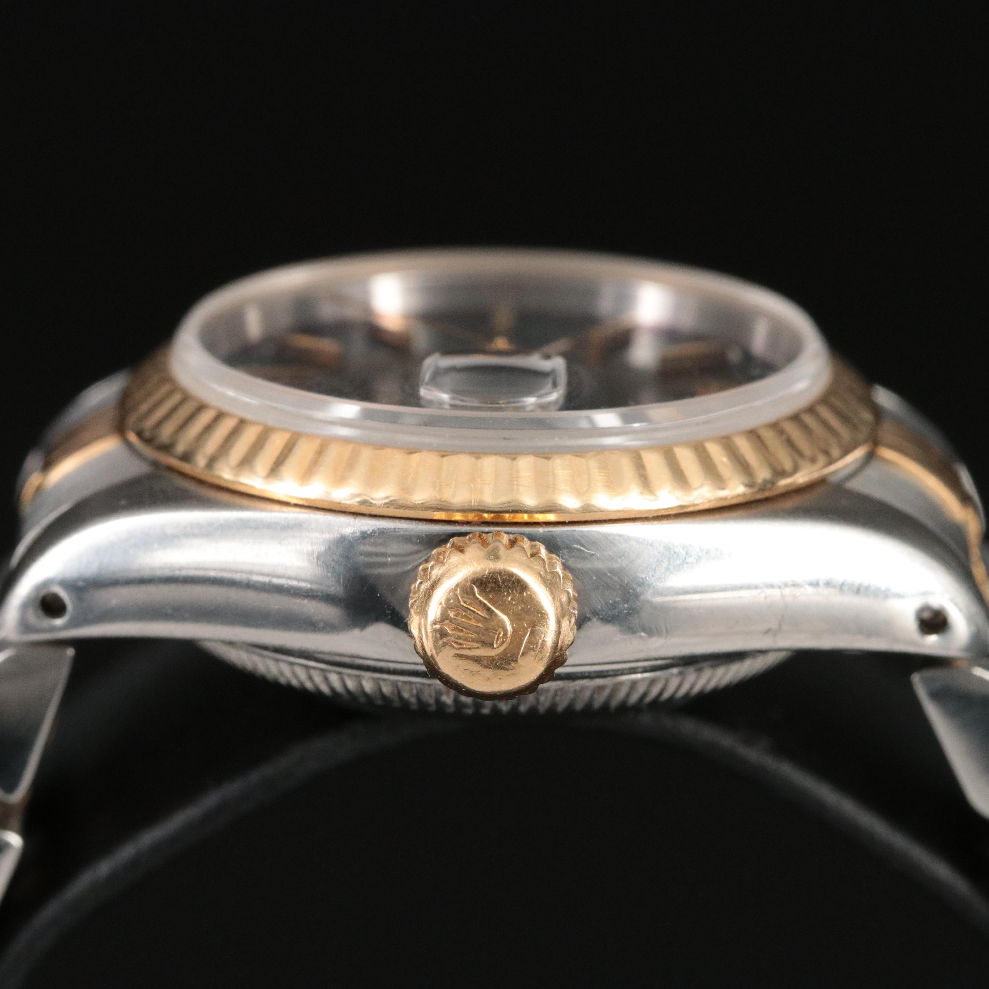 1991 Rolex Black Dial Oyster Perpetual Datejust Watch