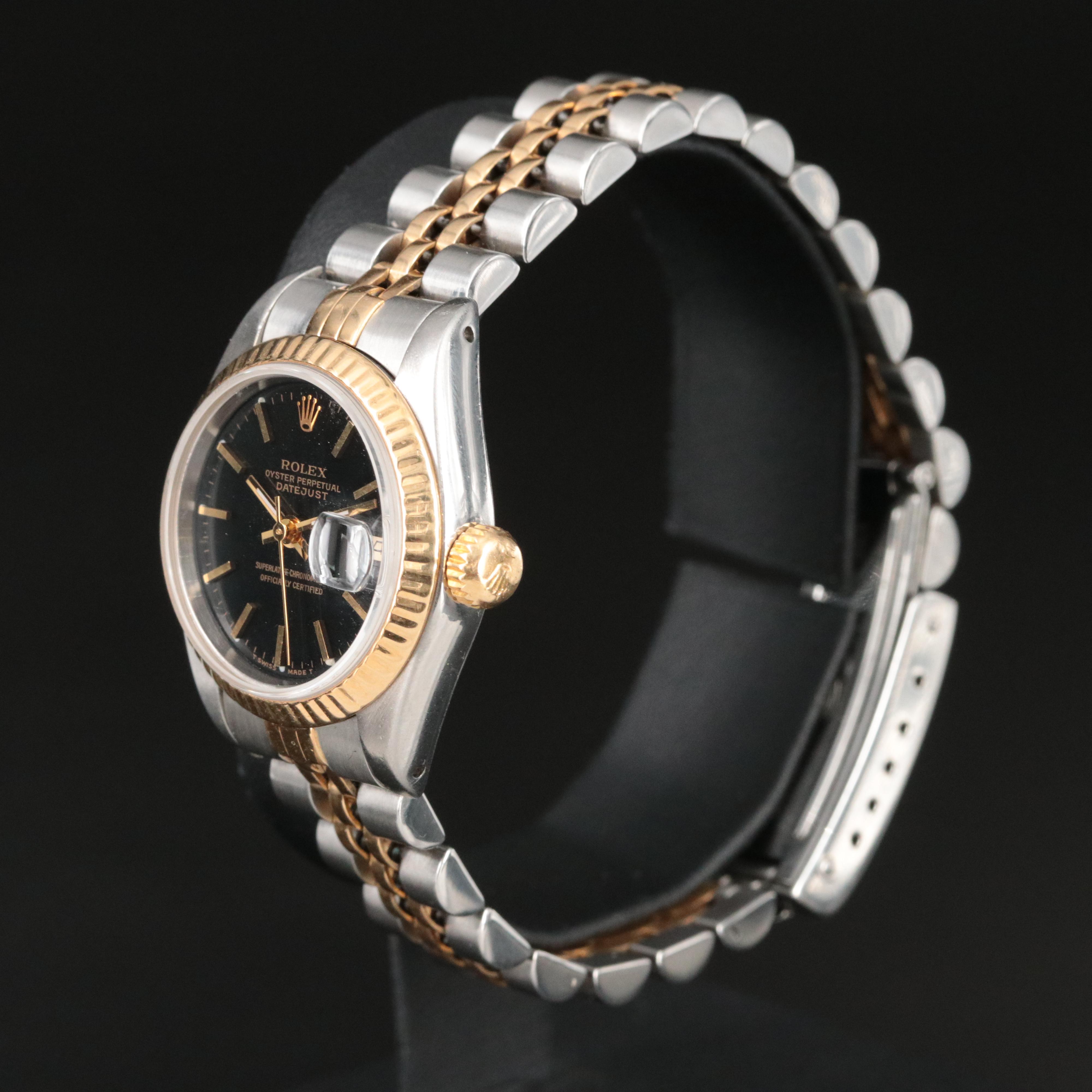 1991 Rolex Black Dial Oyster Perpetual Datejust Watch