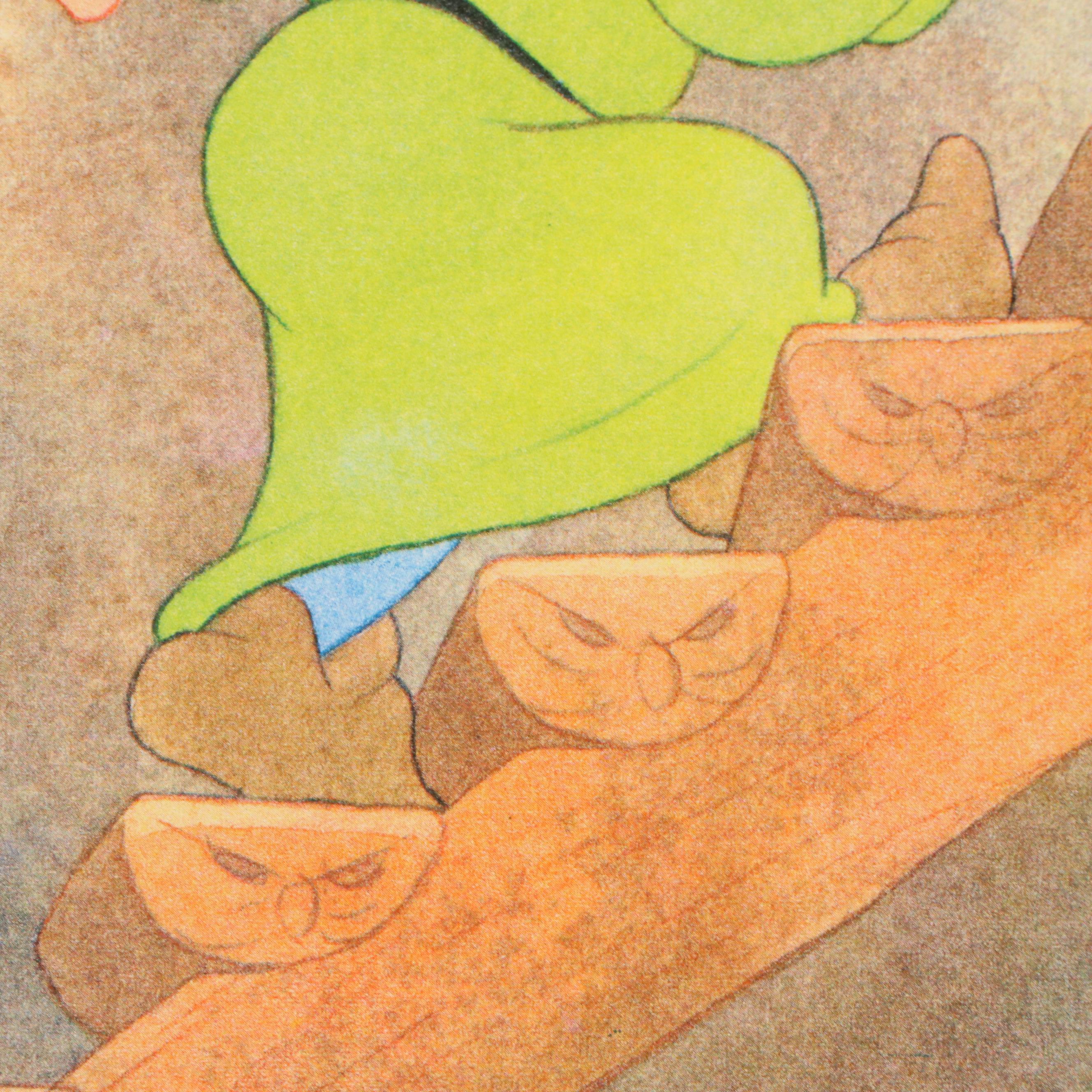 Marvin and Guell Disney's Snow White Dopey Offset Lithograph "...Lead the Way!"