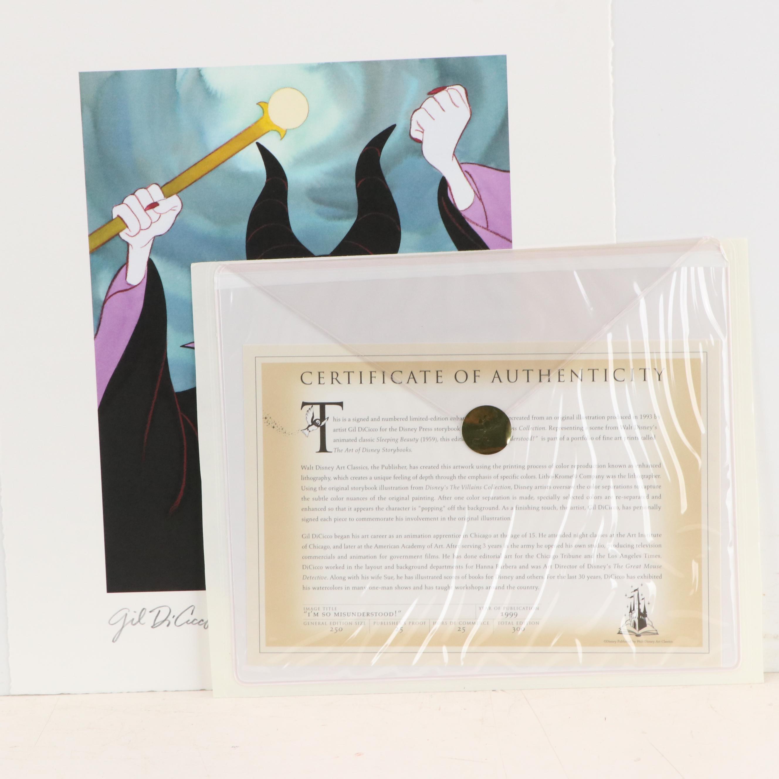 Gil DiCicco Disney's Maleficent Offset Lithograph "I'm So Misunderstood"