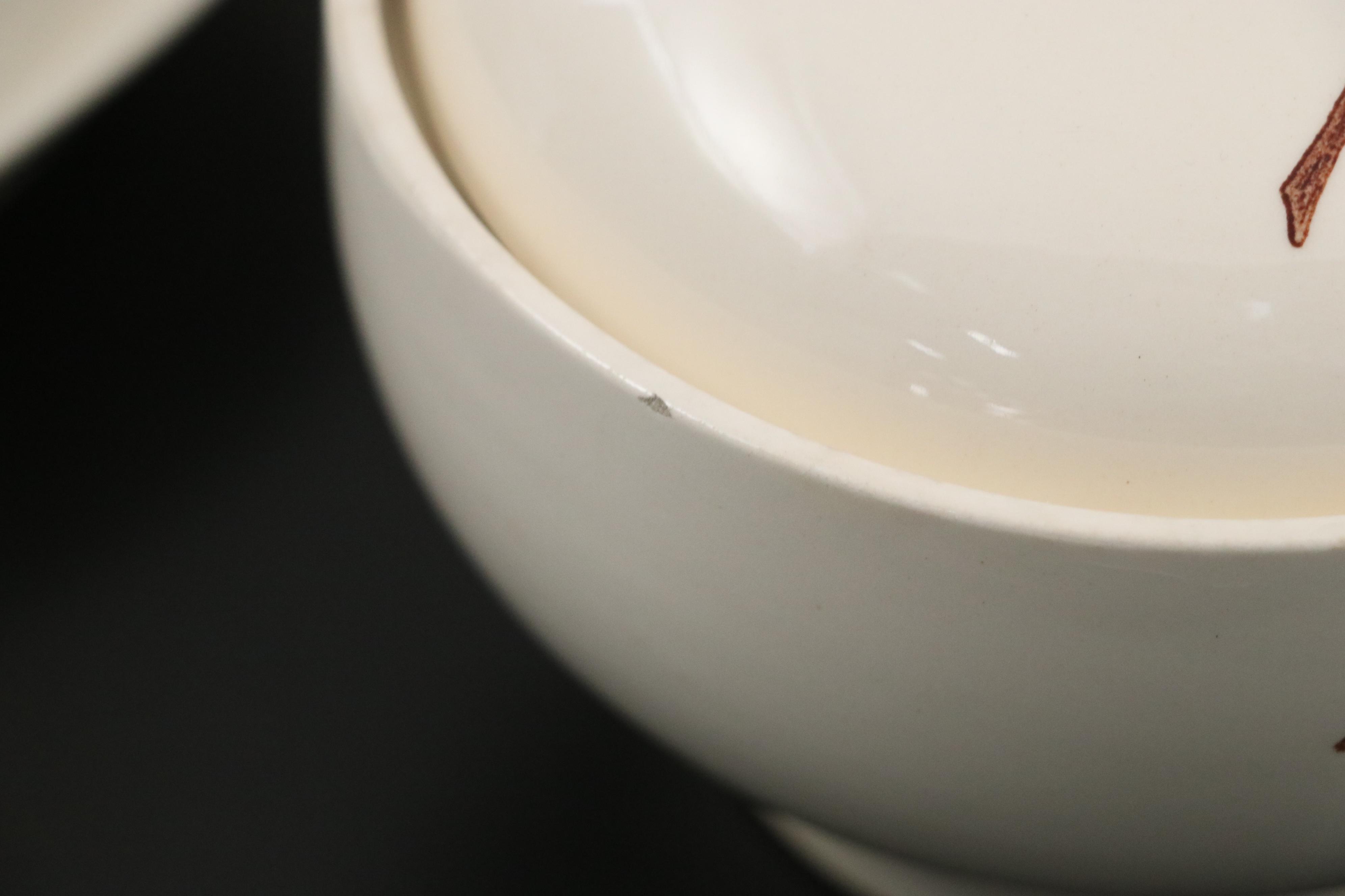 Mid Century Modern Style Ceramic Pine Cone Pattern Dinnerware, Mid-20th Century