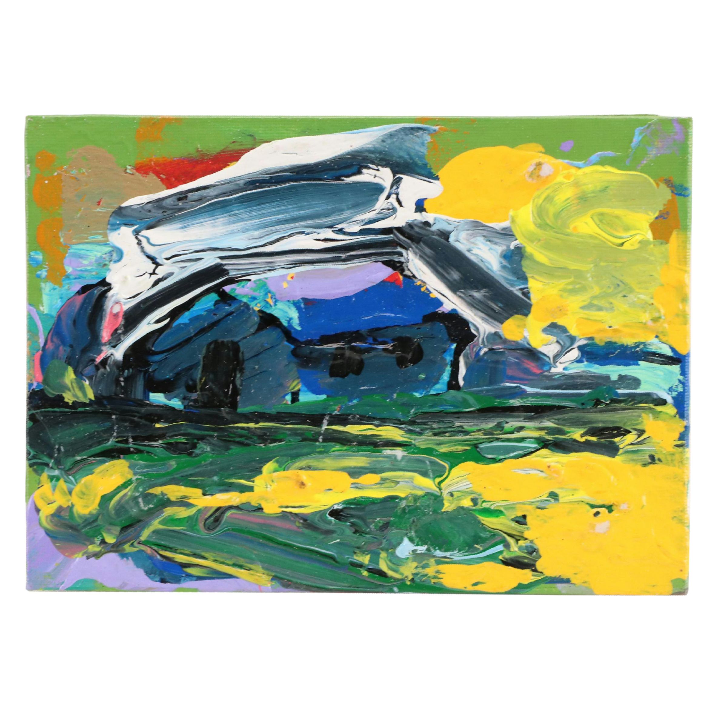 Abiola Idowu Abstract Acrylic Painting "Landscape"