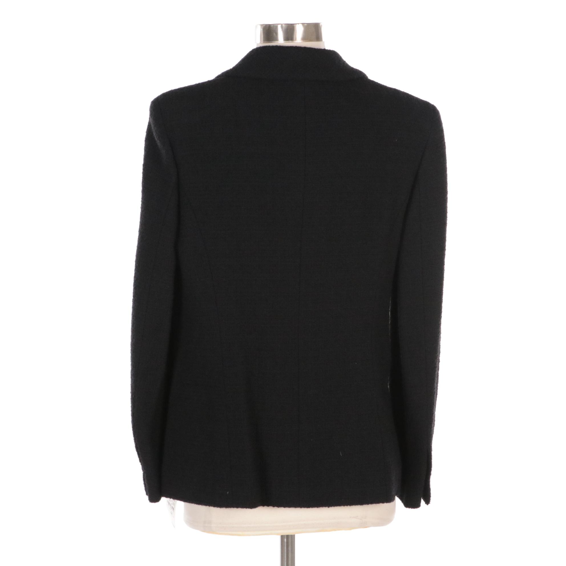 Chanel Black Tweed Double-Breasted Jacket from the 2002 Cruise Collection, NWT