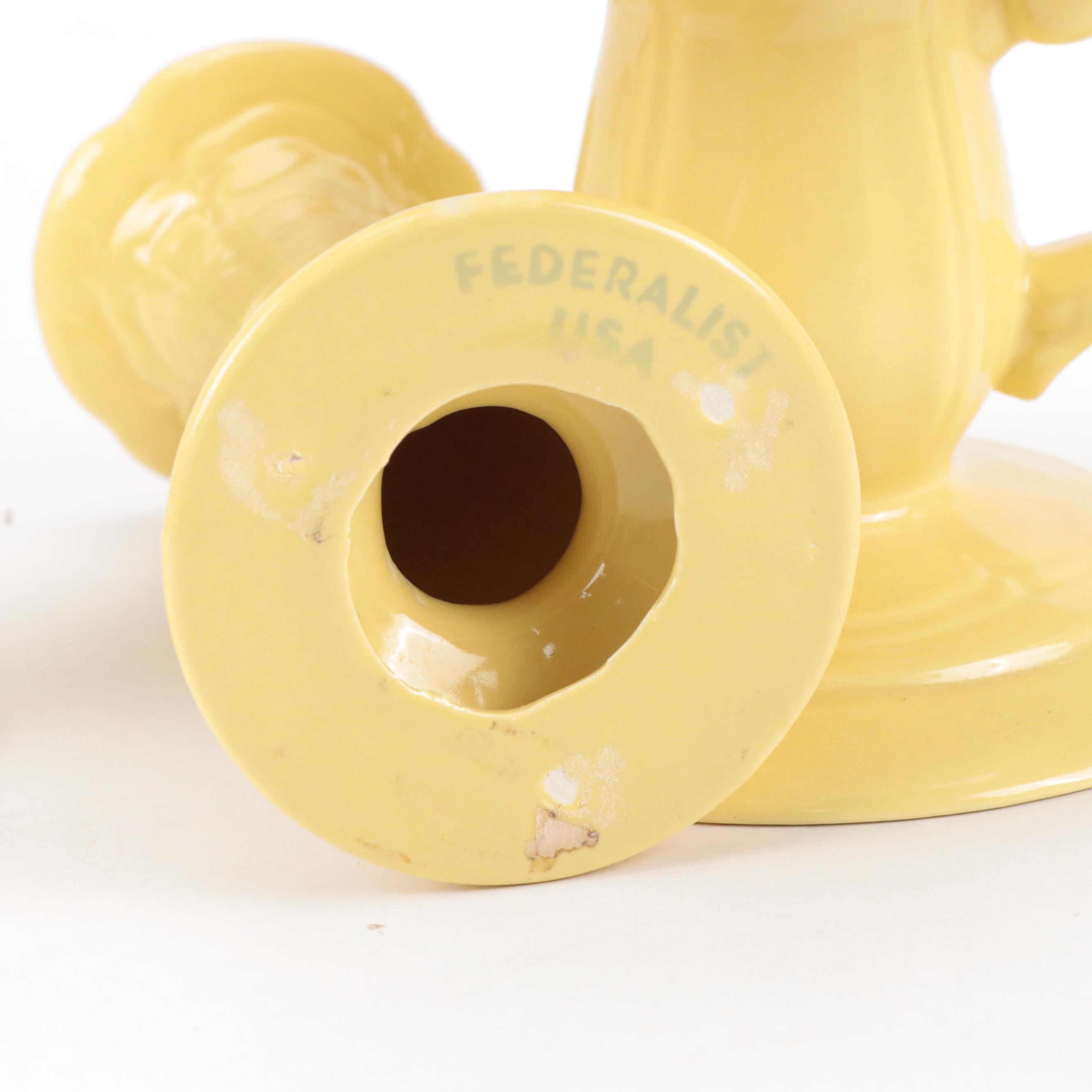 Russell Wright, Franciscan Tableware, Federalist Candlesticks, Hurricane Lantern