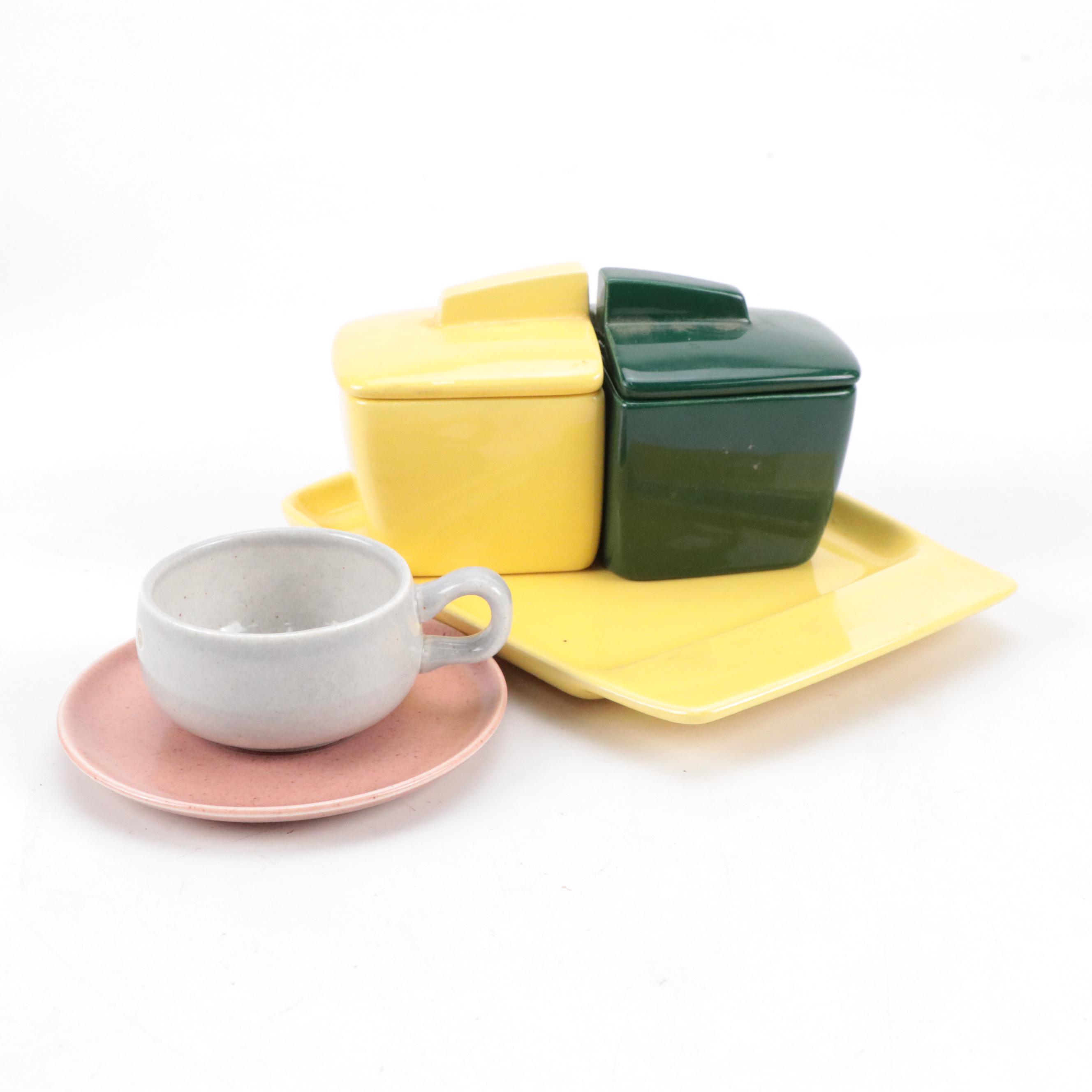 Russell Wright, Franciscan Tableware, Federalist Candlesticks, Hurricane Lantern