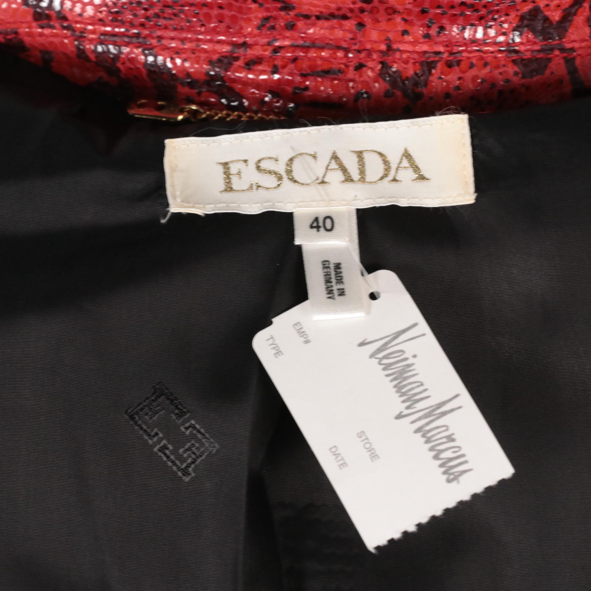 Escada Python Embossed Leather Two-Button Jacket, New with Tag