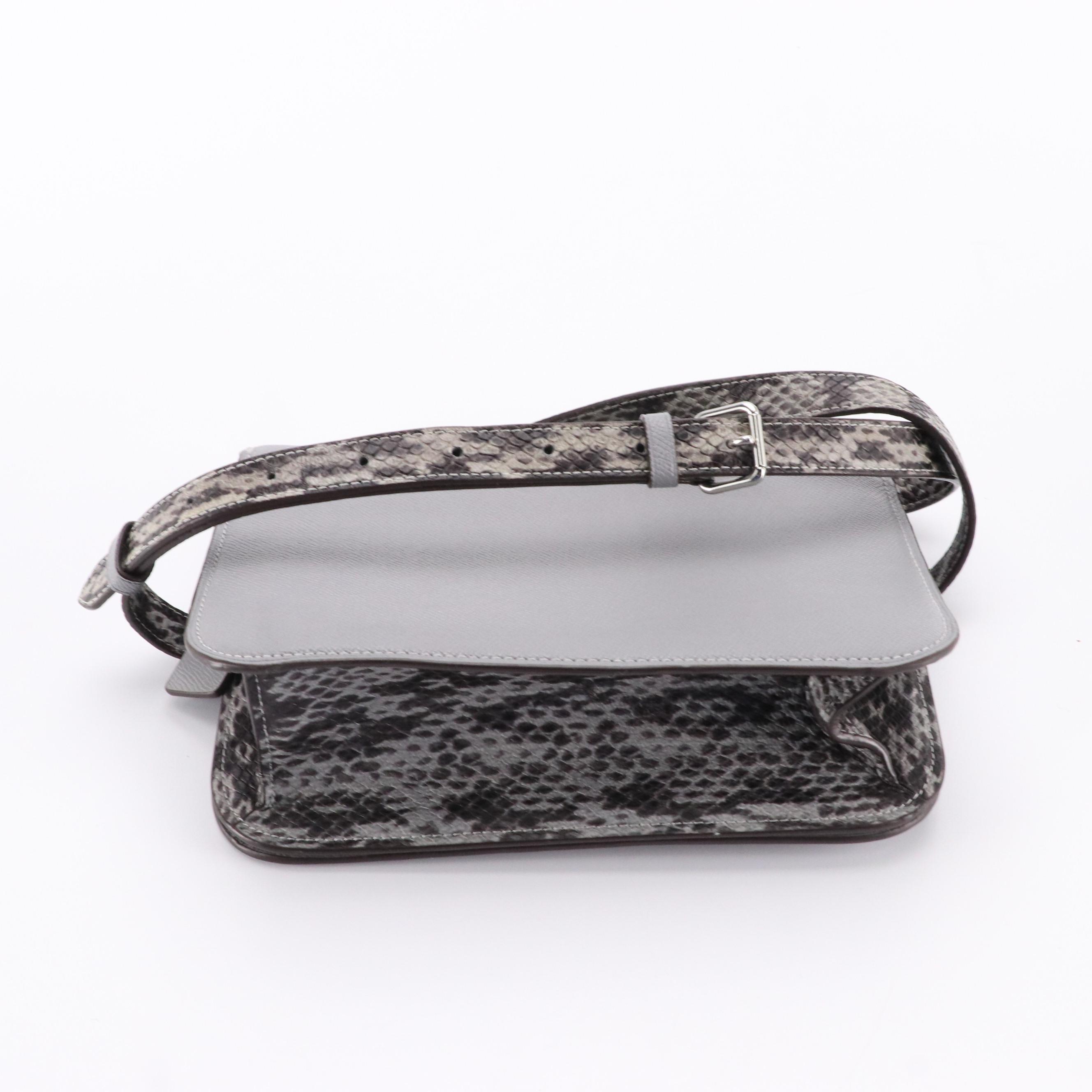 Coach Front Flap Brynn Crossbody in Gray Crossgrain and Embossed Leather