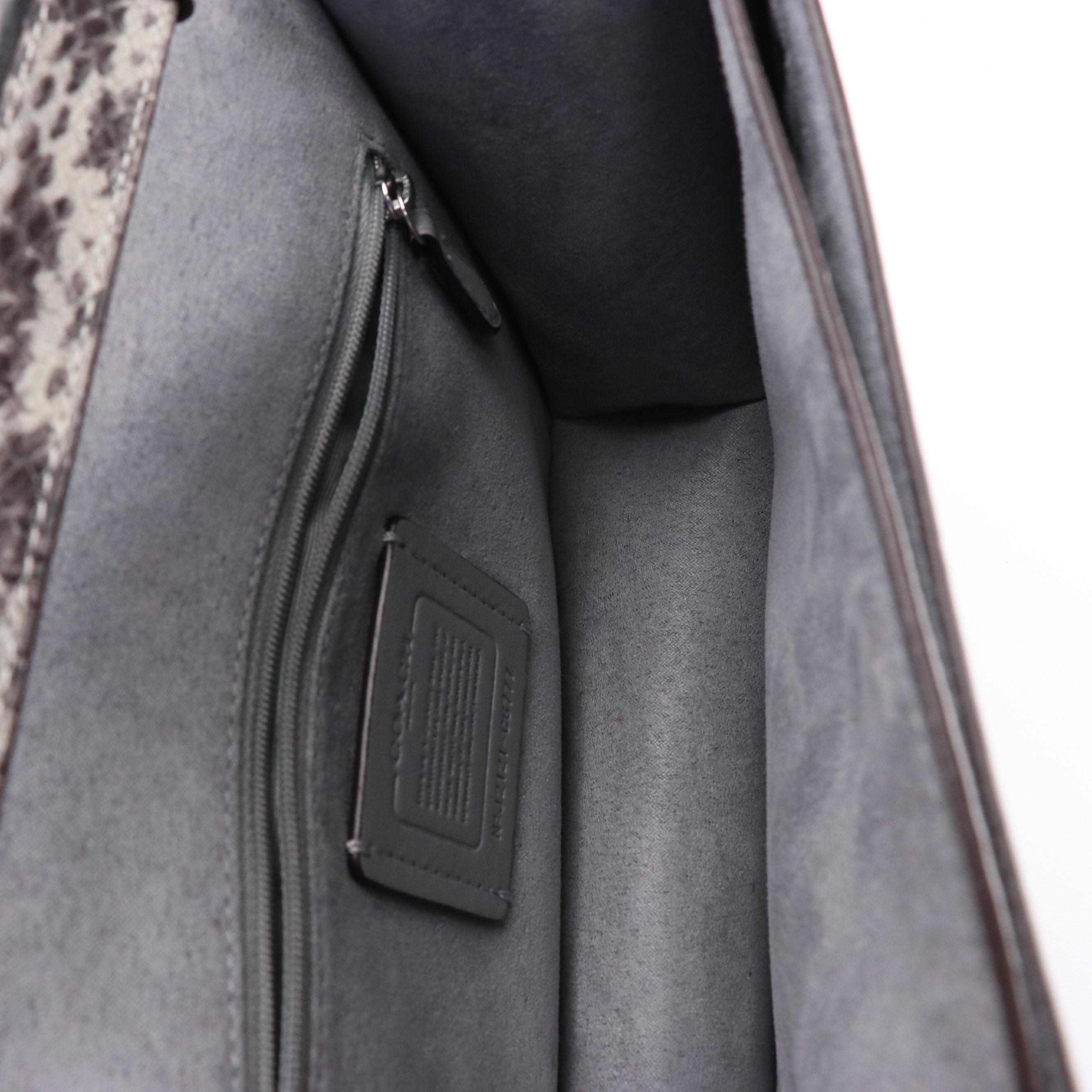 Coach Front Flap Brynn Crossbody in Gray Crossgrain and Embossed Leather