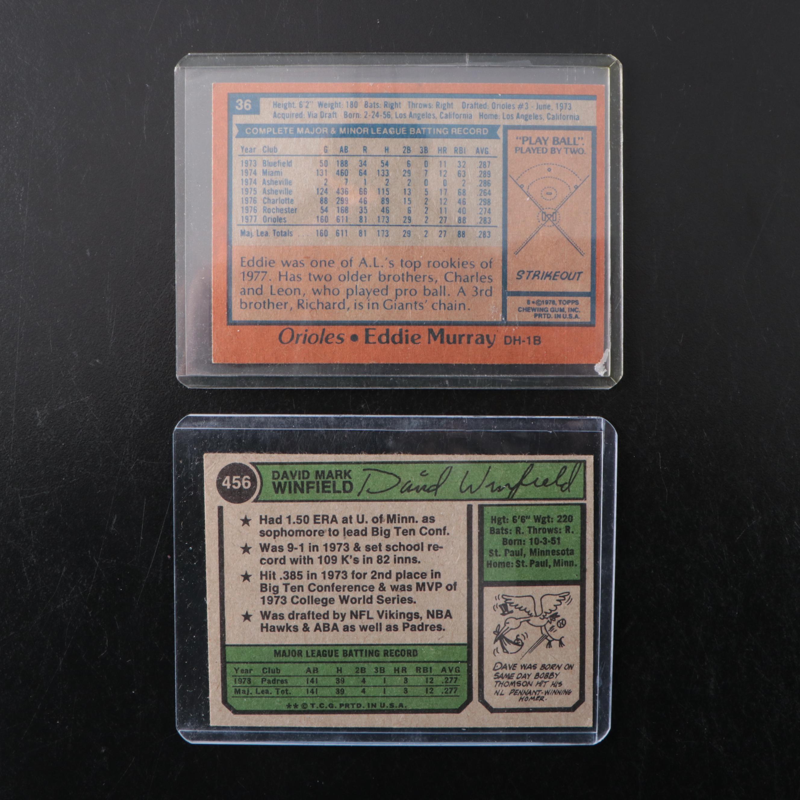 1975 Topps George Brett #228, 1974 Dave Winfield #456 and More Baseball Cards