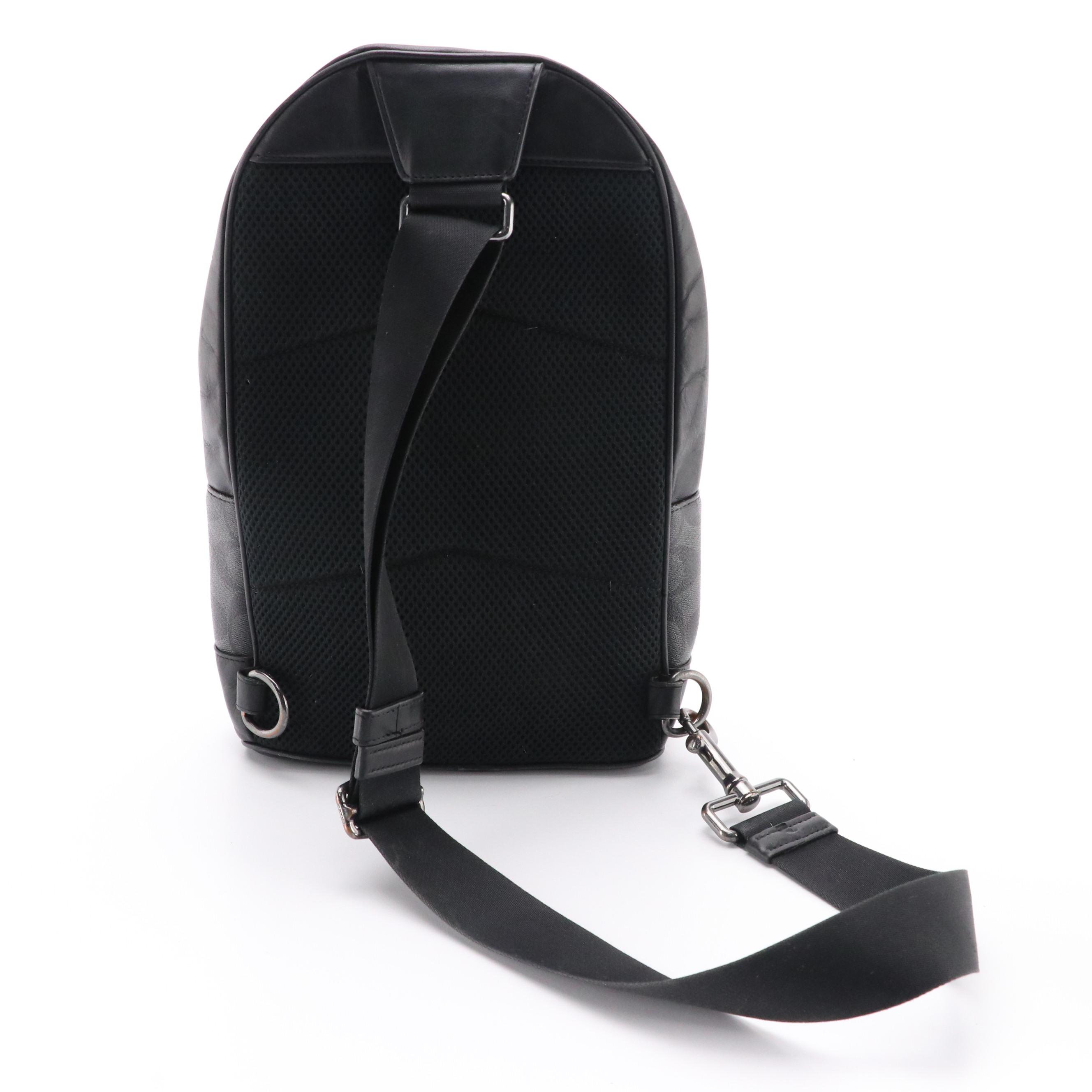 Men's Coach West Pack in Signature Canvas with Blue/White Leather Varsity Stripe