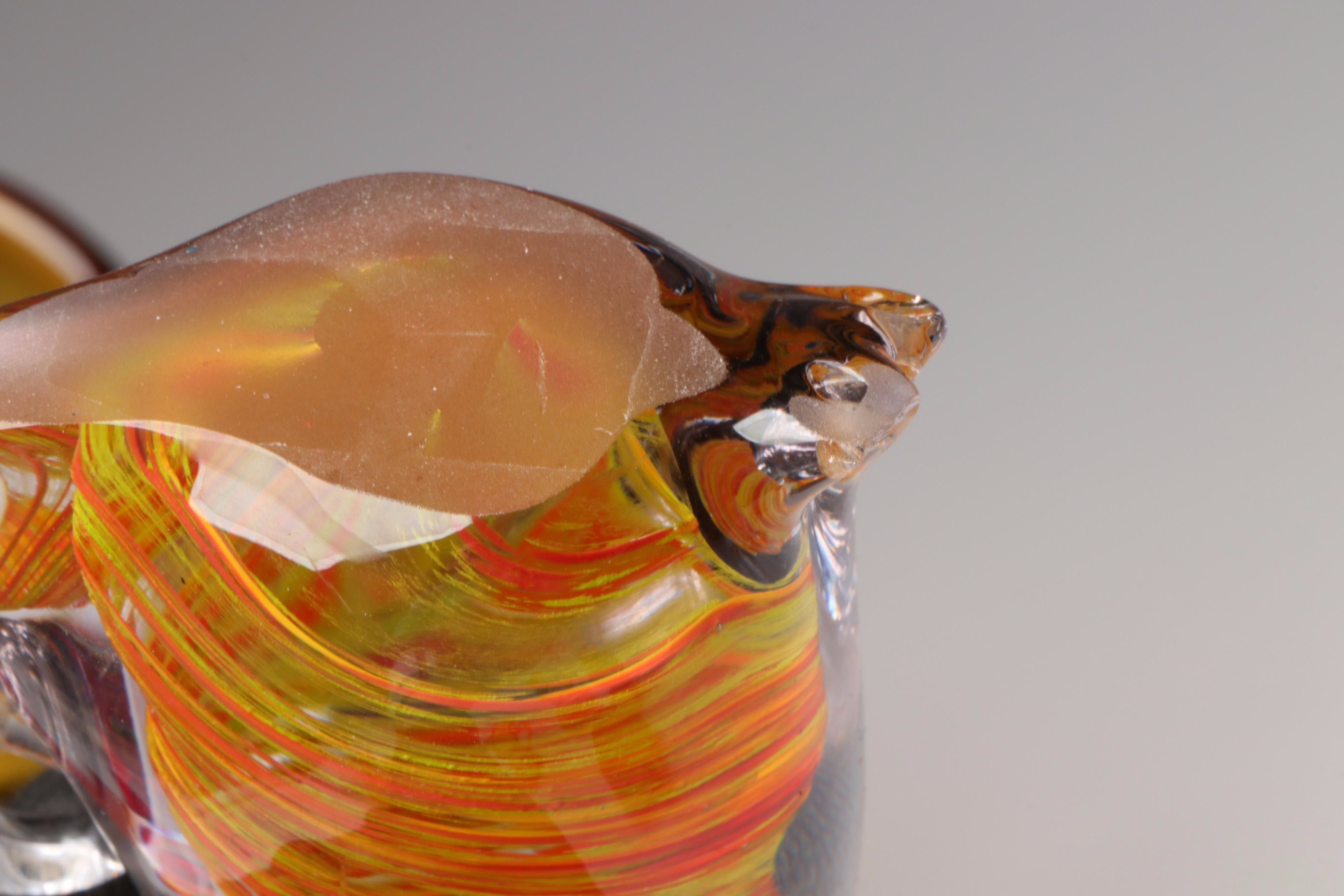 Pilgrim Crackle Glass Pitcher with Other Red and Amber Glass Decor