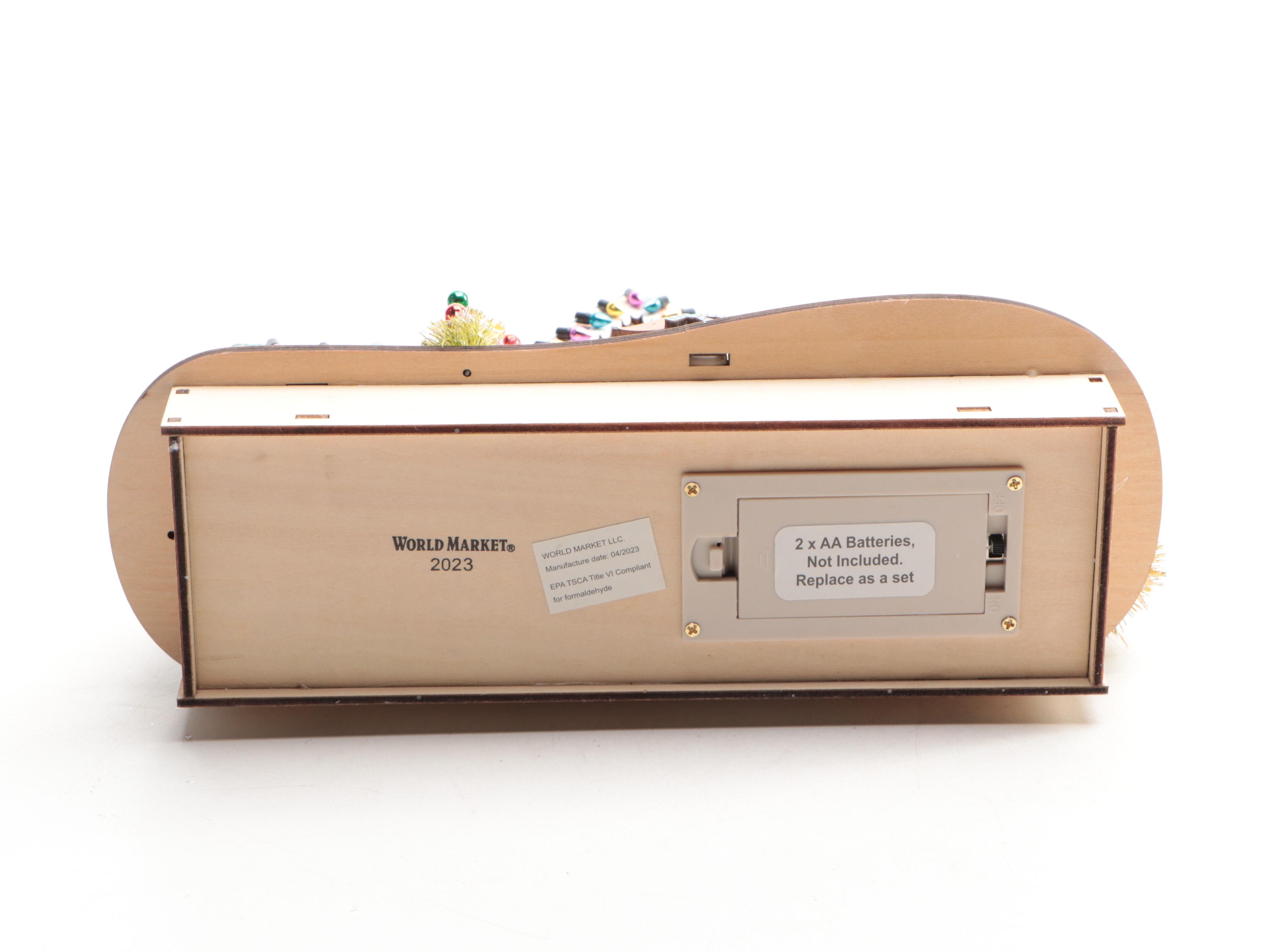 World Market Laser-Cut Wood Christmas Village Décor with Bottlebrush Trees, More