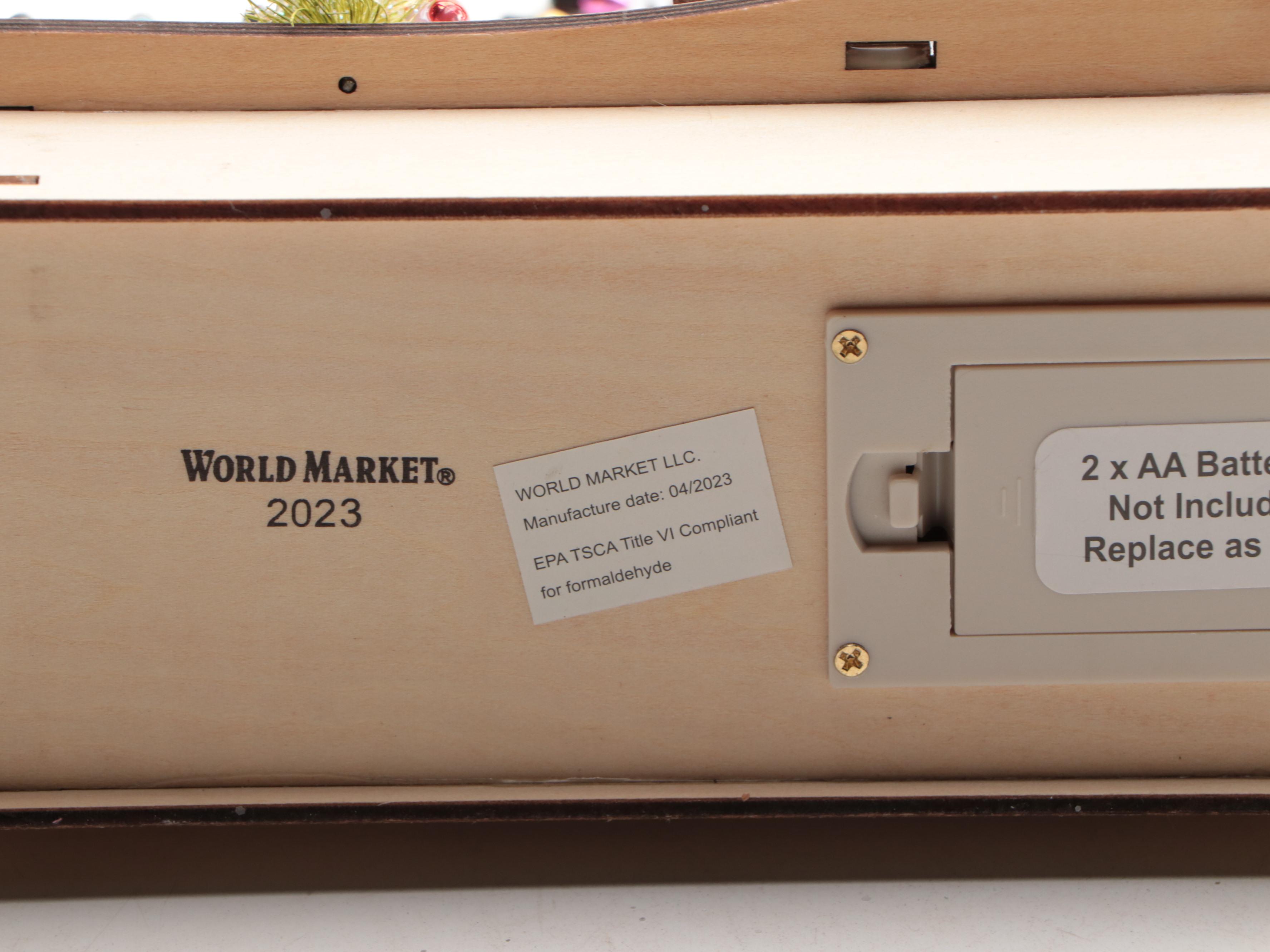 World Market Laser-Cut Wood Christmas Village Décor with Bottlebrush Trees, More