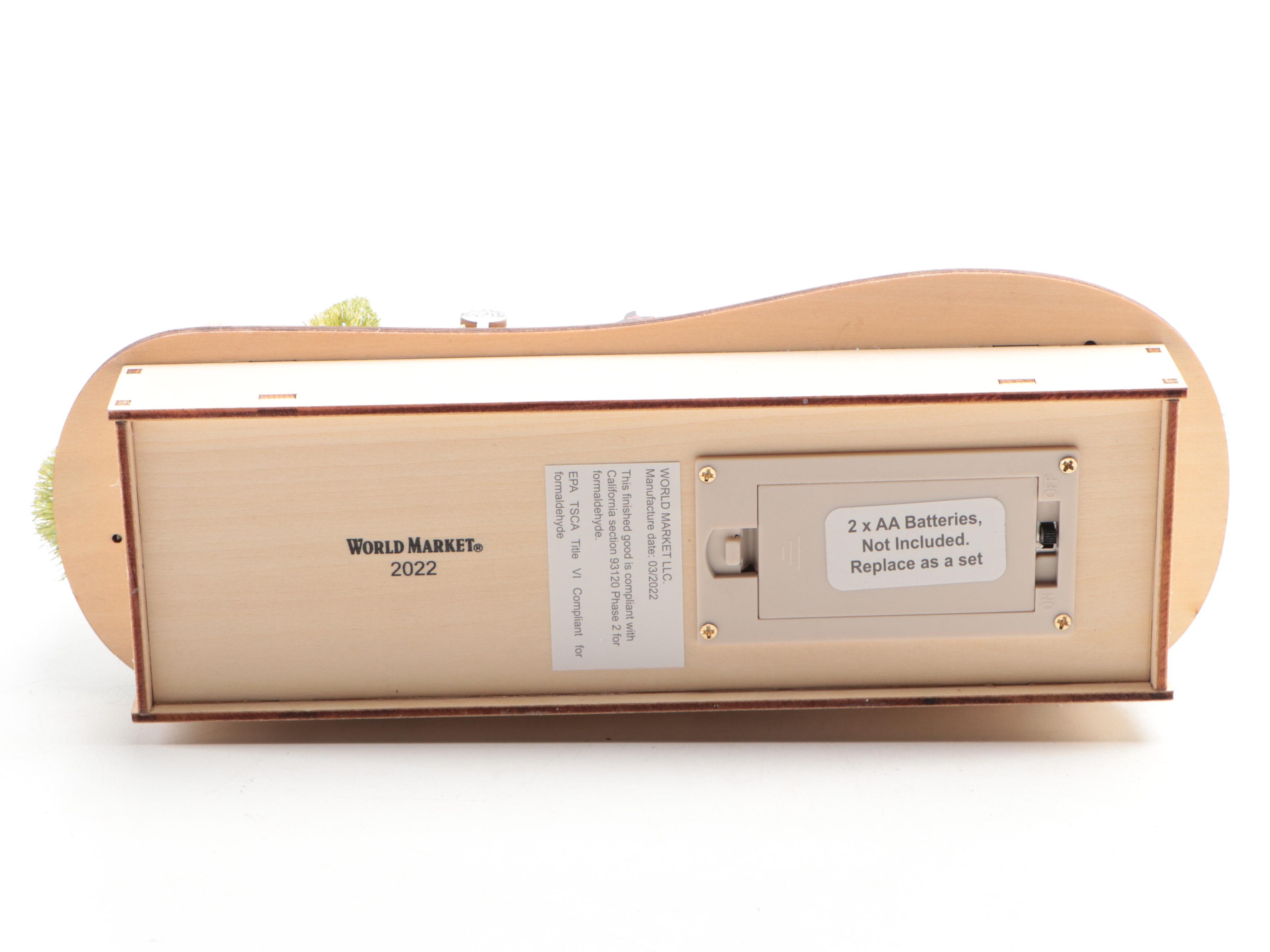 World Market Laser-Cut Wood Christmas Village Décor with Bottlebrush Trees, More