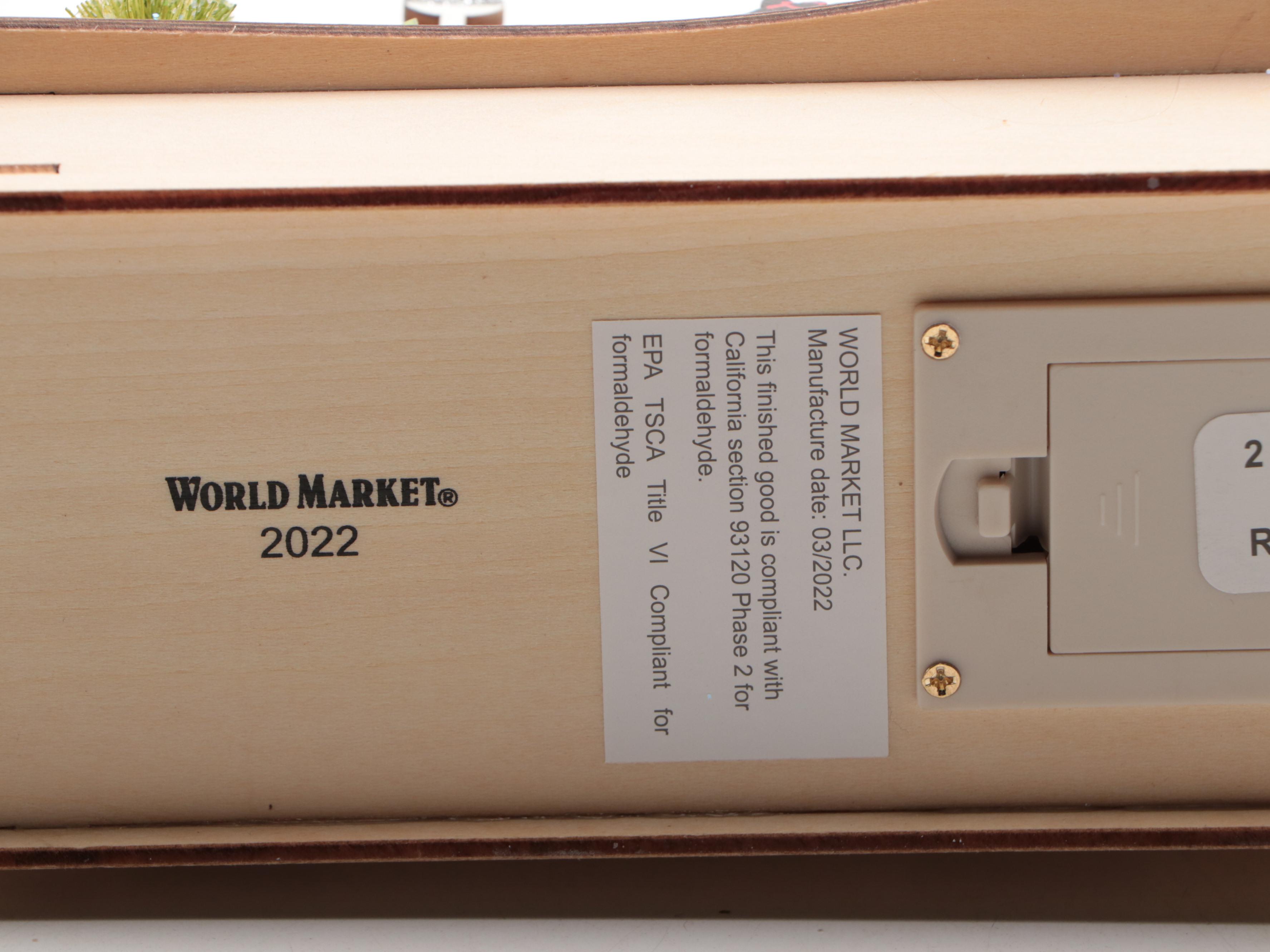 World Market Laser-Cut Wood Christmas Village Décor with Bottlebrush Trees, More