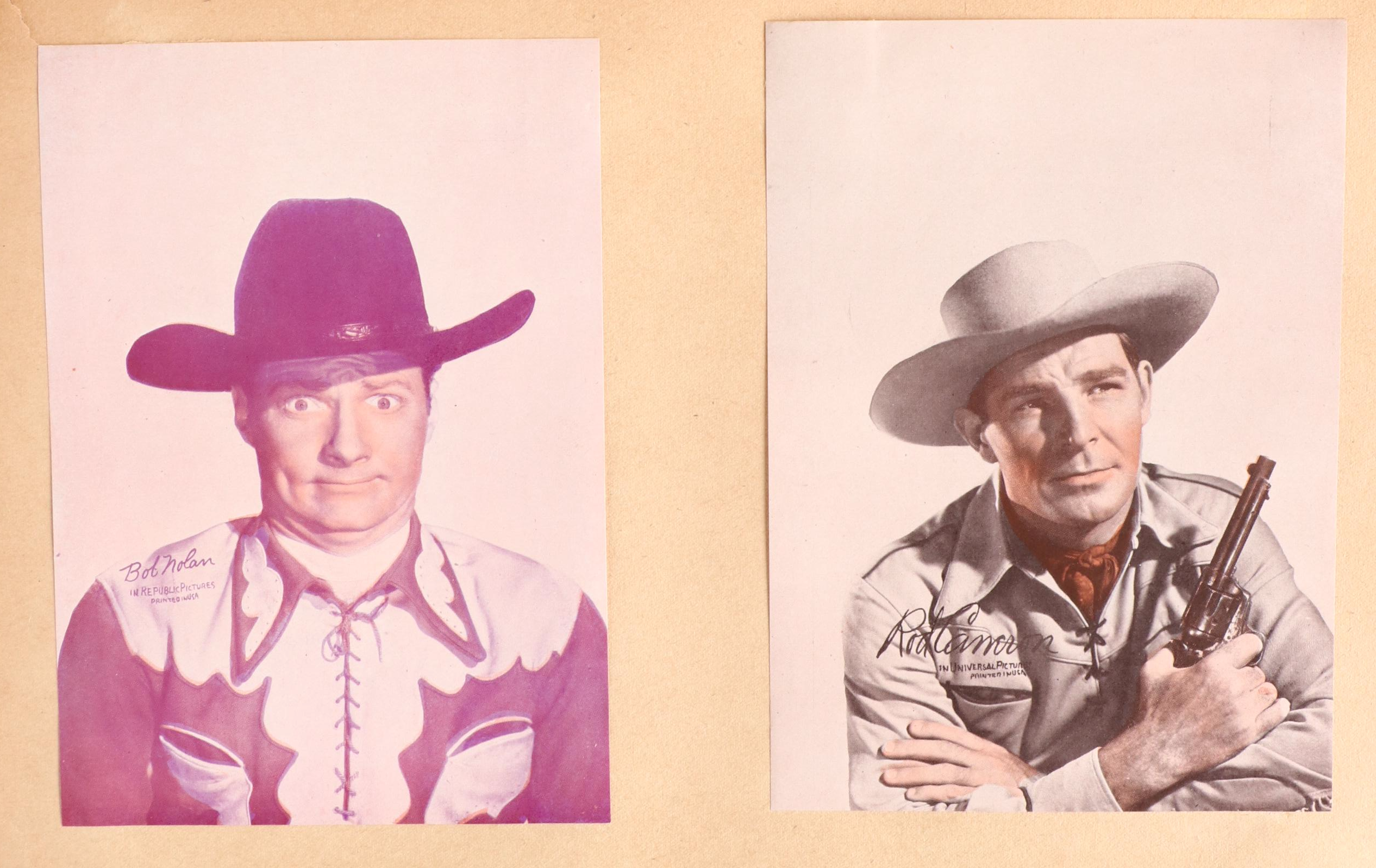 John Wayne Signed with Other Movie Cowboy Prints and Ephemera Albums