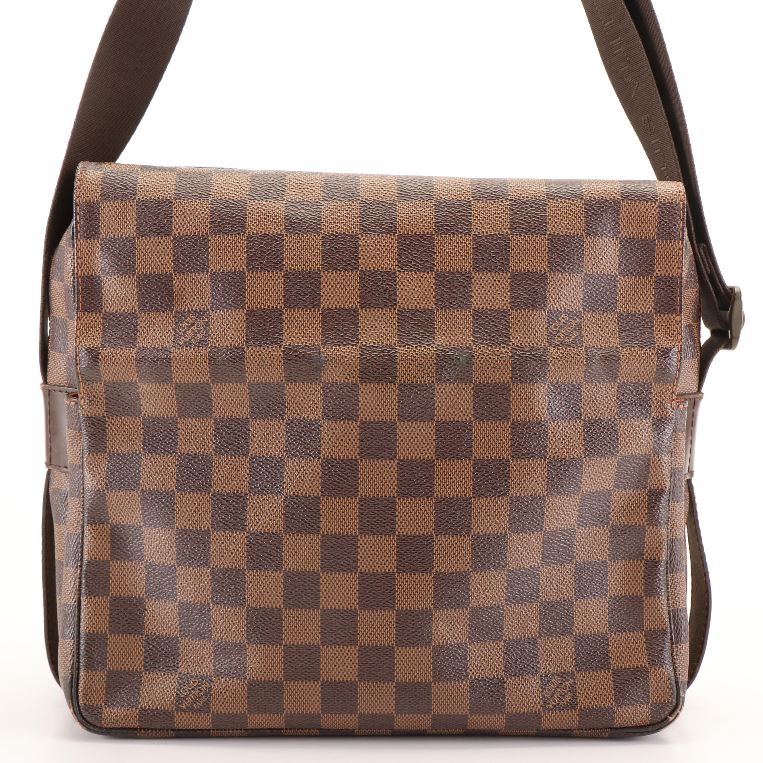Louis Vuitton Naviglio Crossbody Messenger Bag in Brown Damier Ebene Canvas