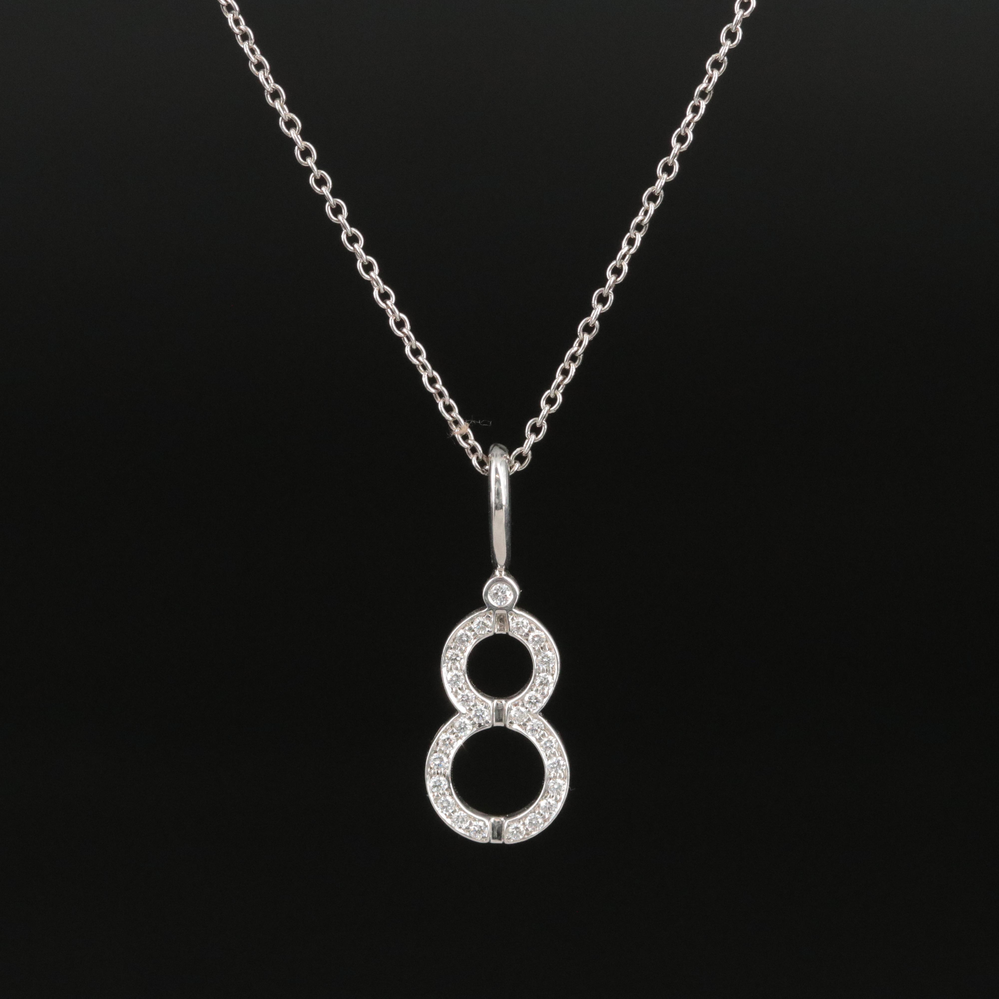 Harry Winston Platinum and Diamond Lucky 8 Charm Necklace