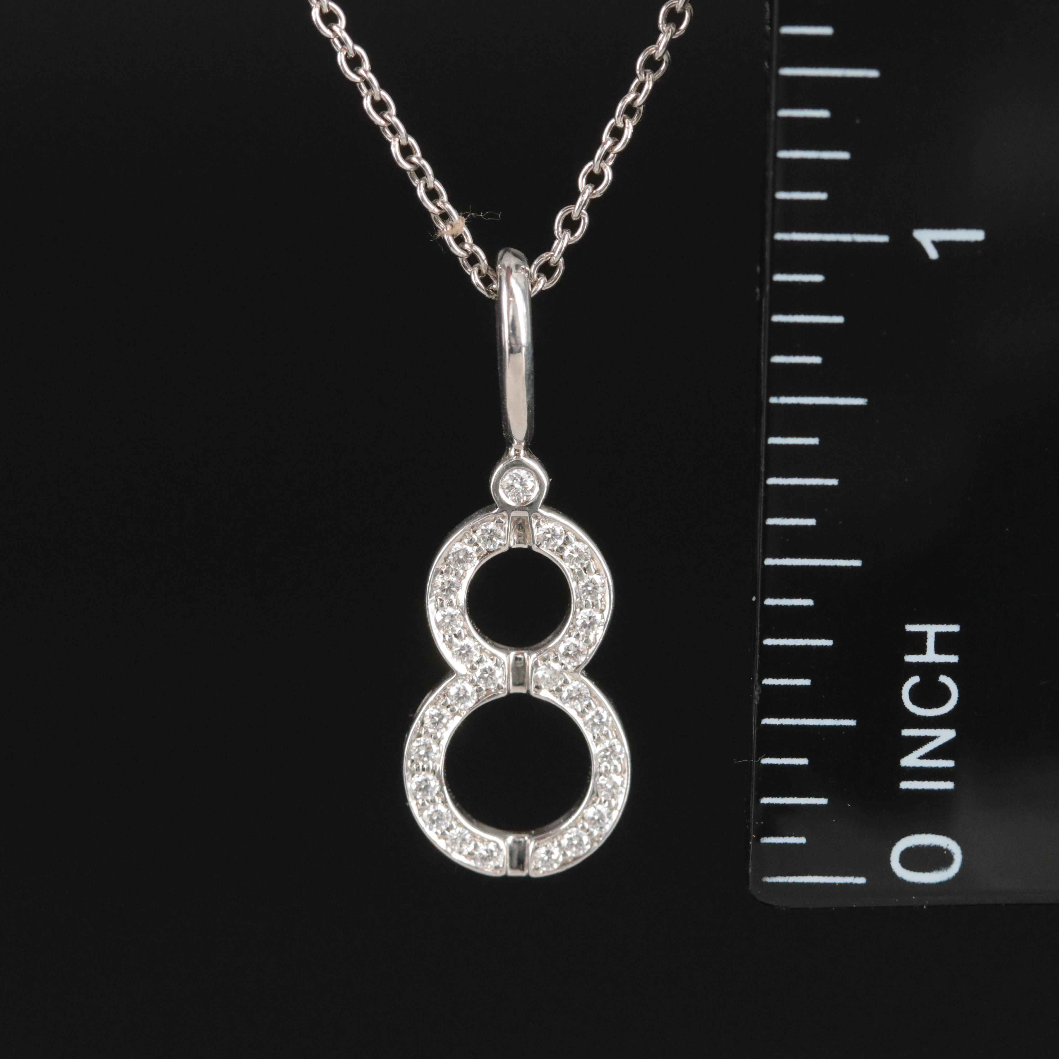 Harry Winston Platinum and Diamond Lucky 8 Charm Necklace