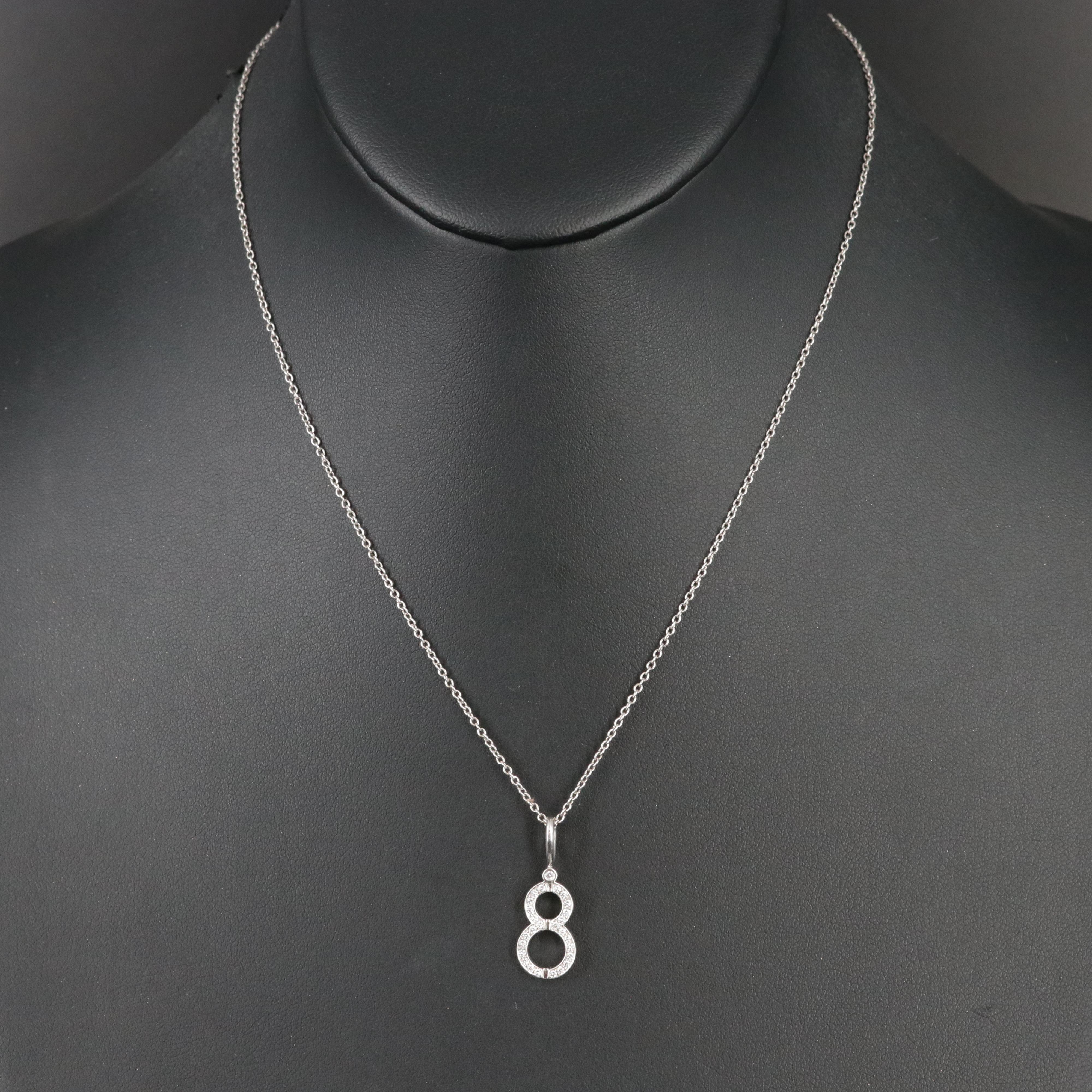 Harry Winston Platinum and Diamond Lucky 8 Charm Necklace