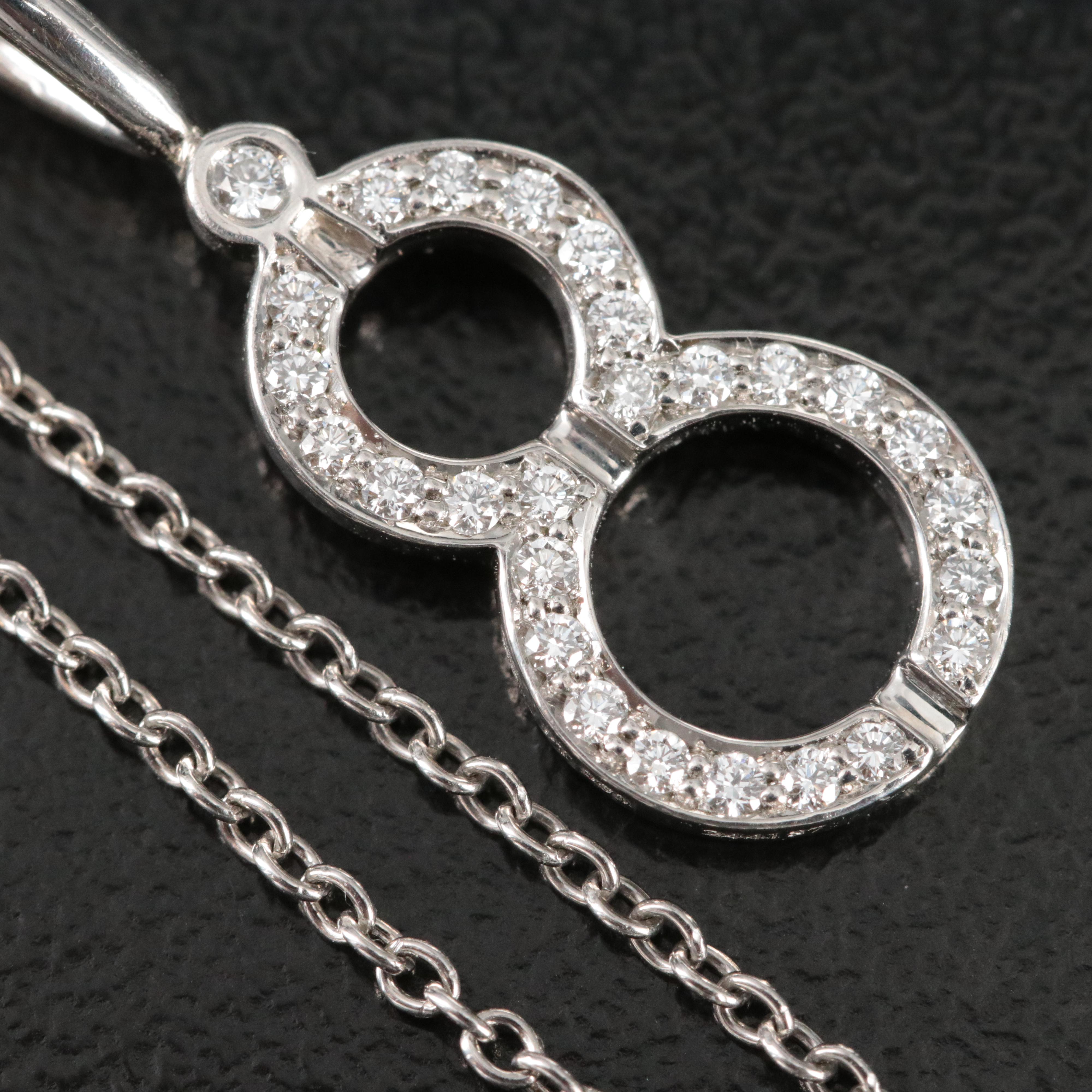 Harry Winston Platinum and Diamond Lucky 8 Charm Necklace
