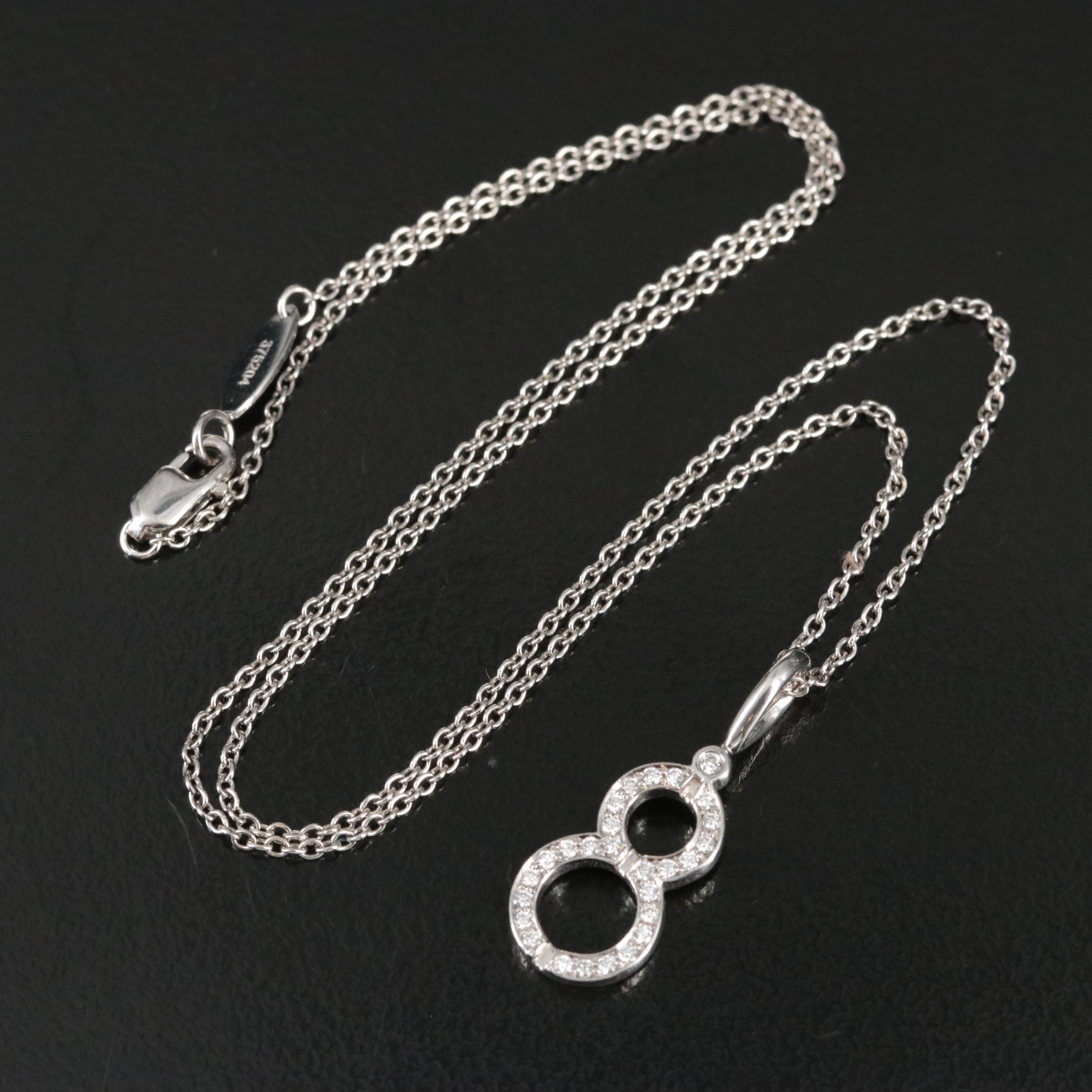 Harry Winston Platinum and Diamond Lucky 8 Charm Necklace