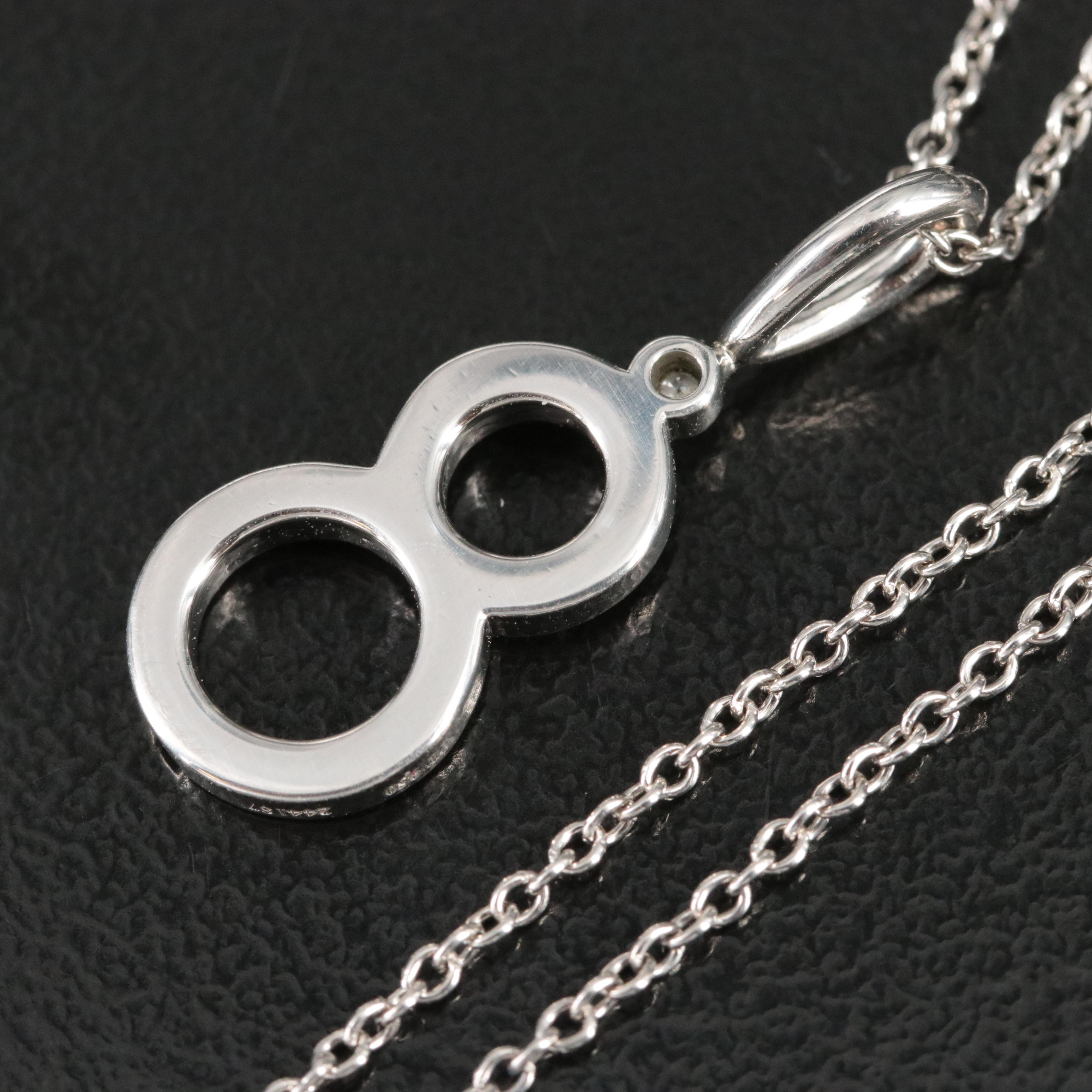 Harry Winston Platinum and Diamond Lucky 8 Charm Necklace