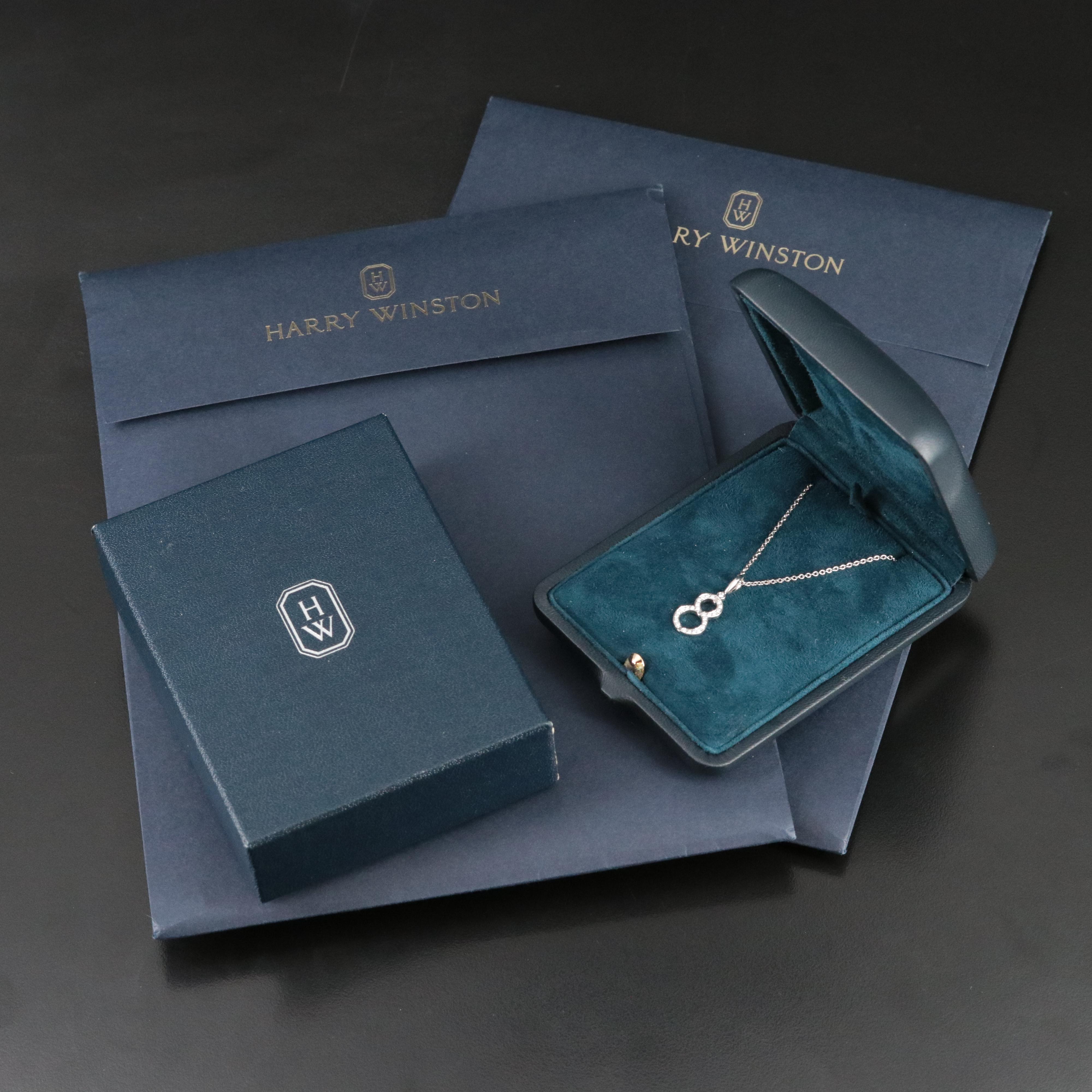 Harry Winston Platinum and Diamond Lucky 8 Charm Necklace