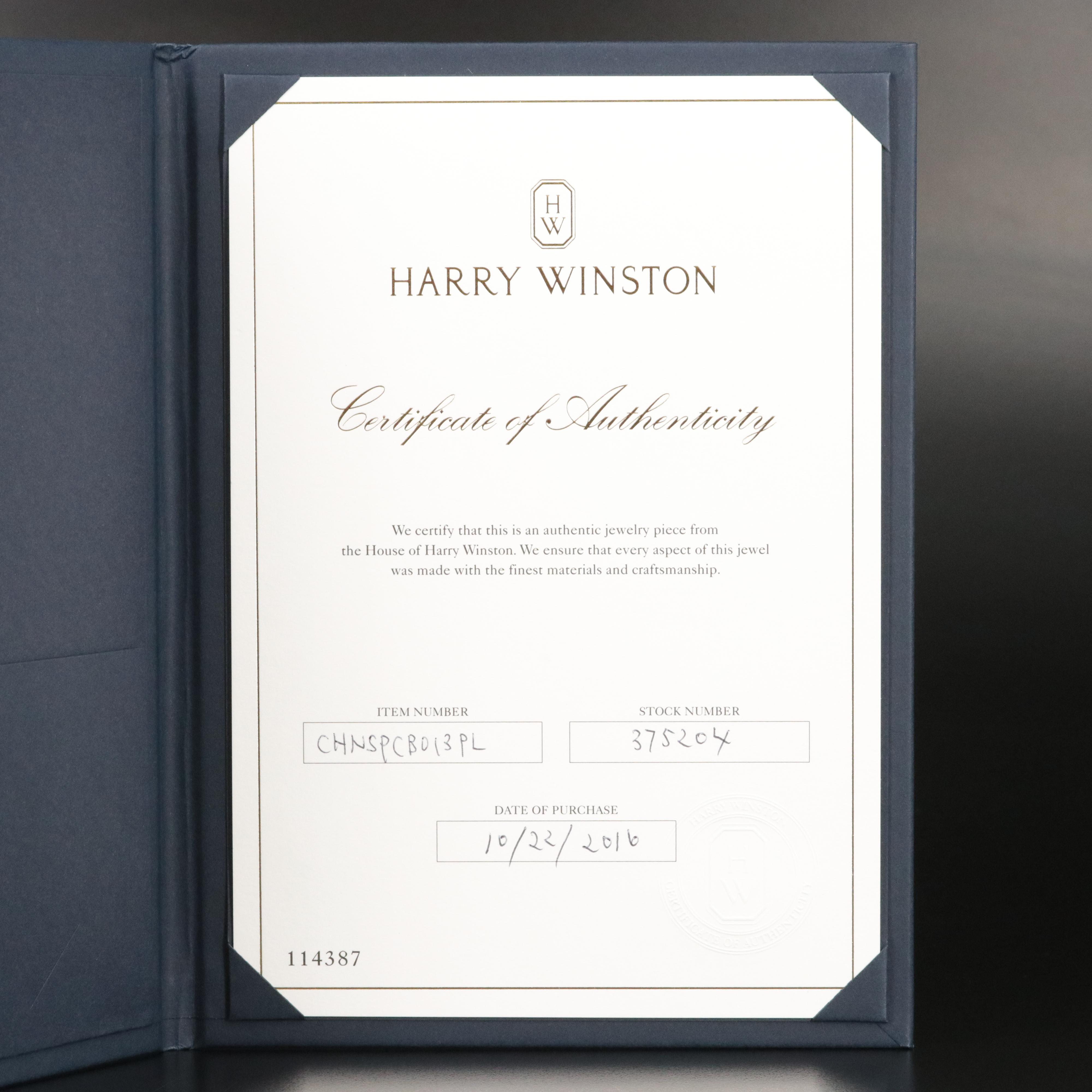 Harry Winston Platinum and Diamond Lucky 8 Charm Necklace