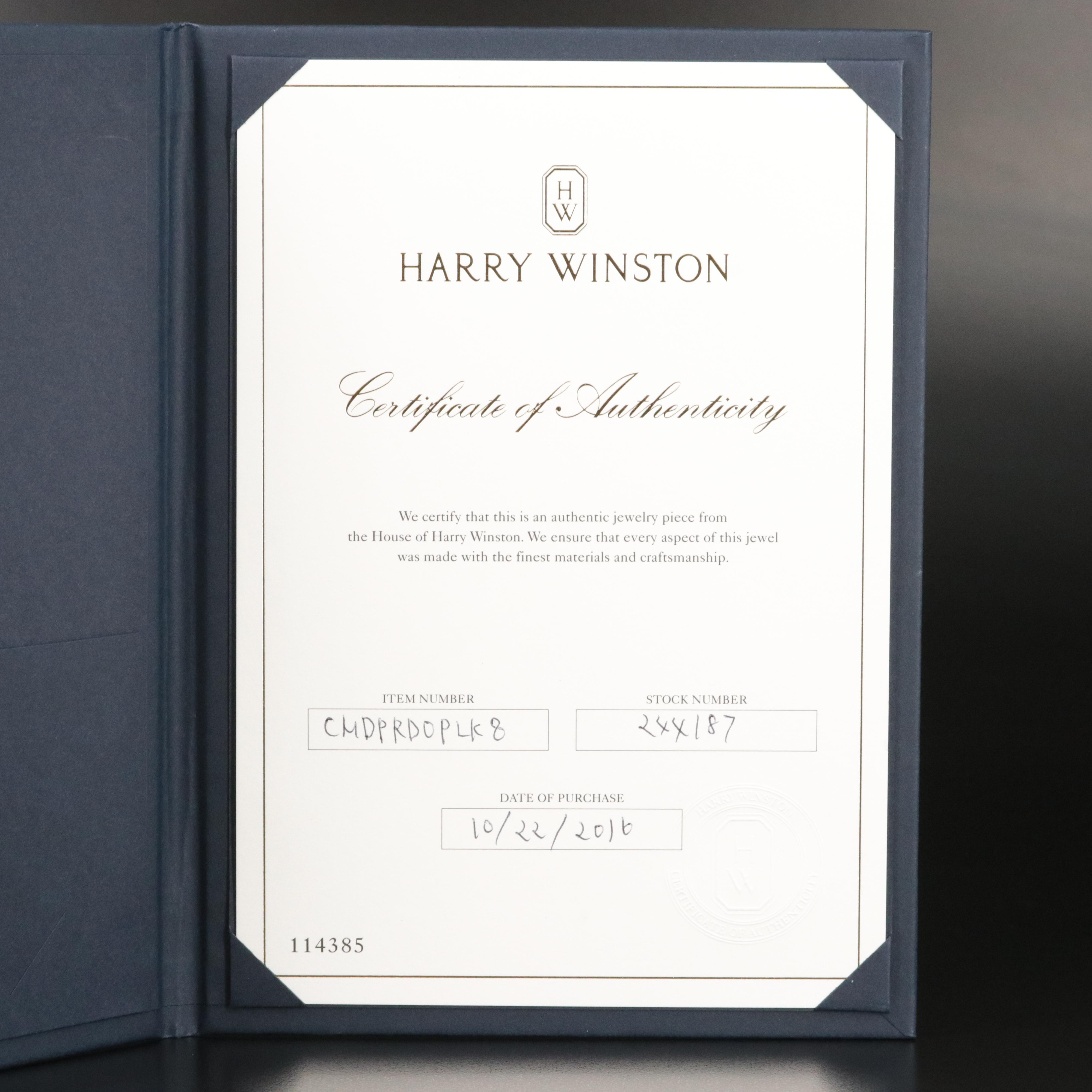 Harry Winston Platinum and Diamond Lucky 8 Charm Necklace