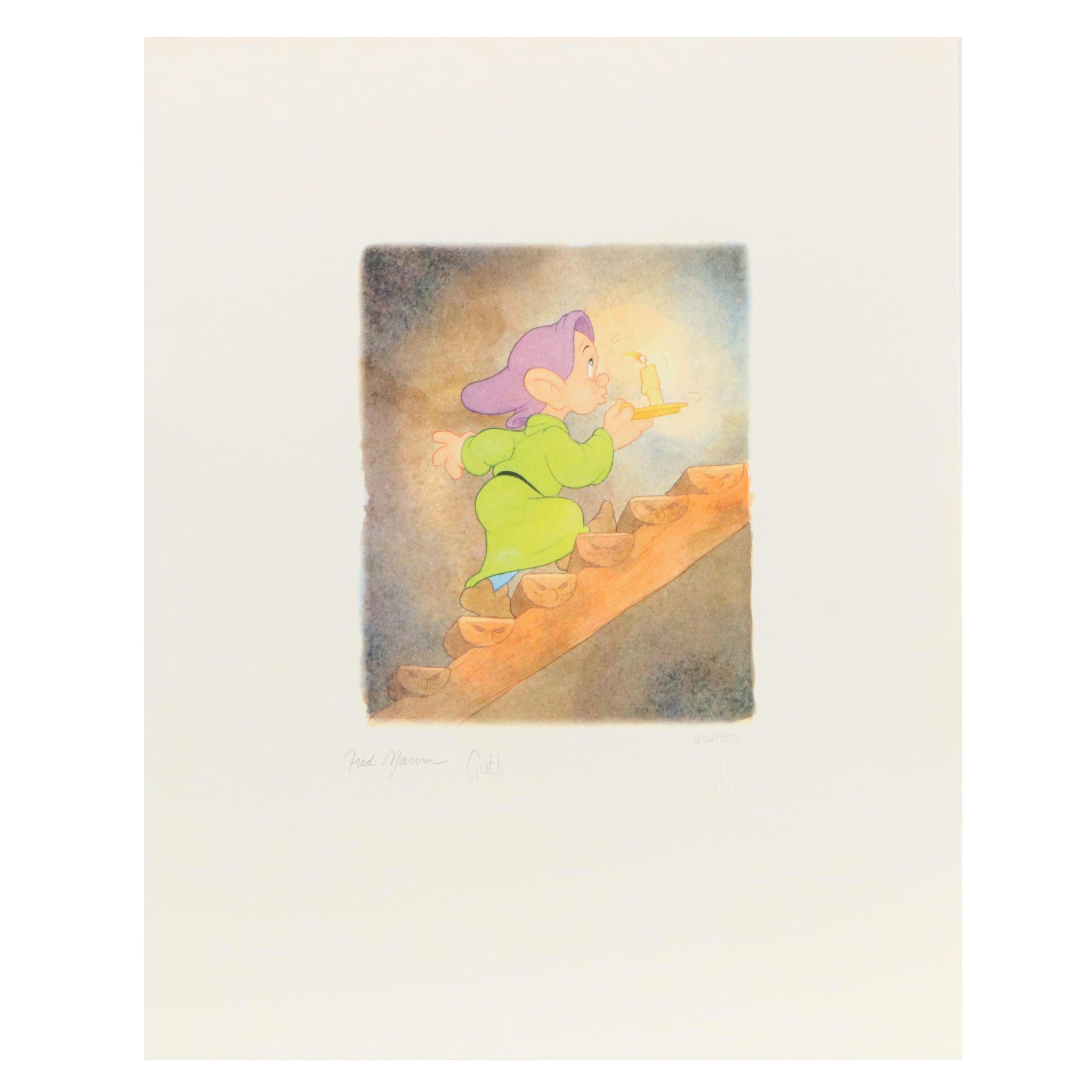 Marvin and Guell Disney's Snow White Dopey Offset Lithograph "...Lead the Way!"