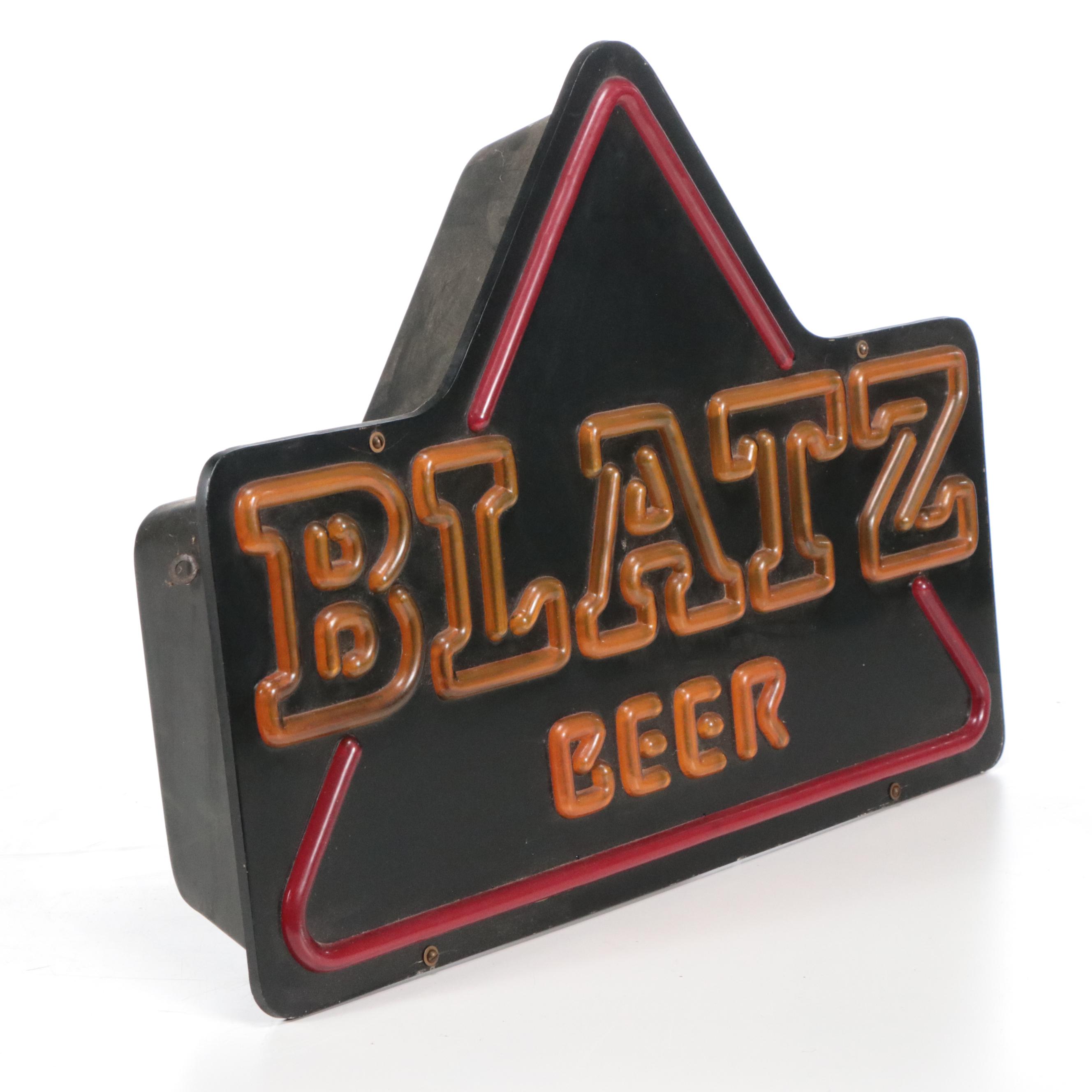 Blatz Beer Illuminated Metal Sign, Mid to Late 20th Century