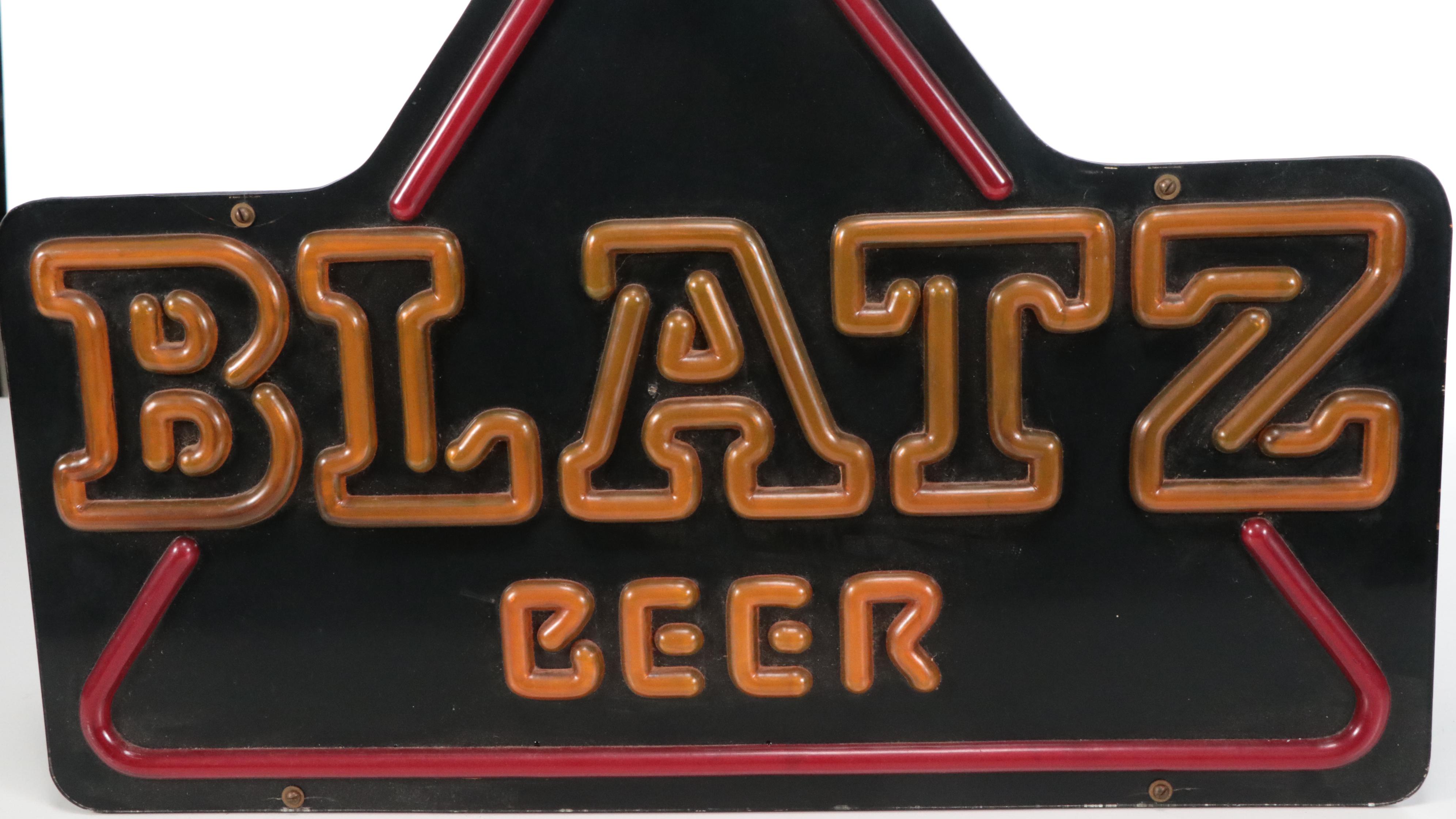 Blatz Beer Illuminated Metal Sign, Mid to Late 20th Century