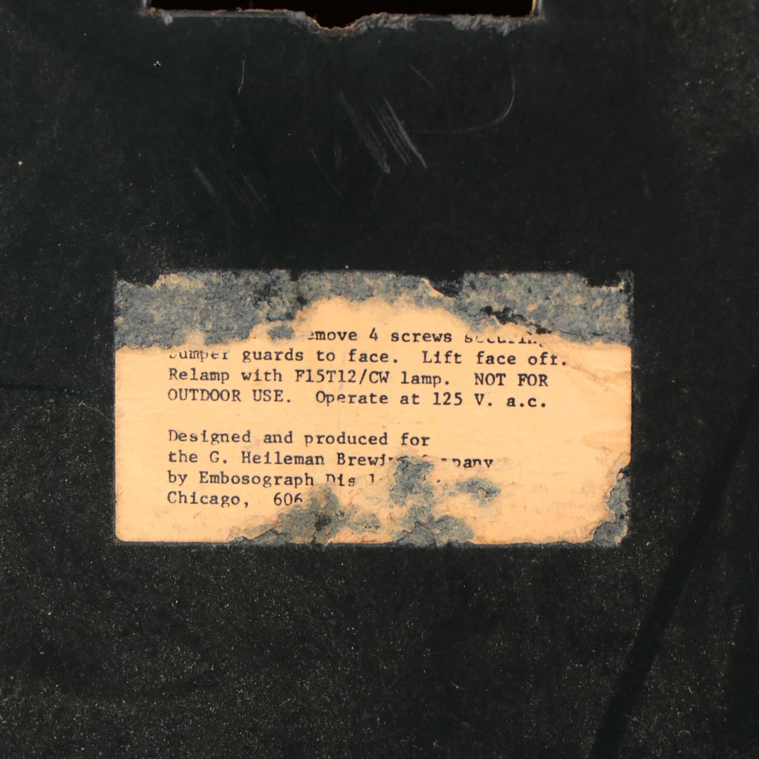 Blatz Beer Illuminated Metal Sign, Mid to Late 20th Century