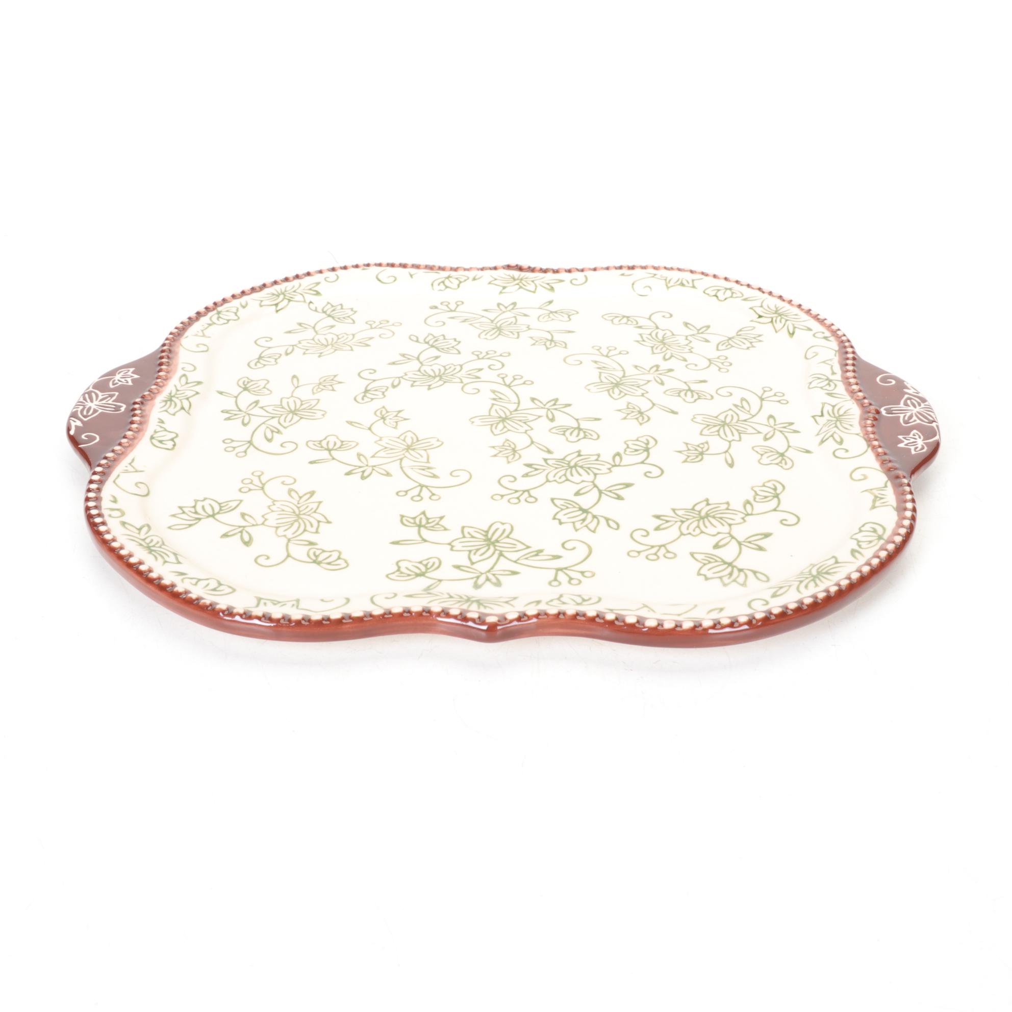 Temp-Tations by Tara "Floral Lace" Stoneware Serving Plates